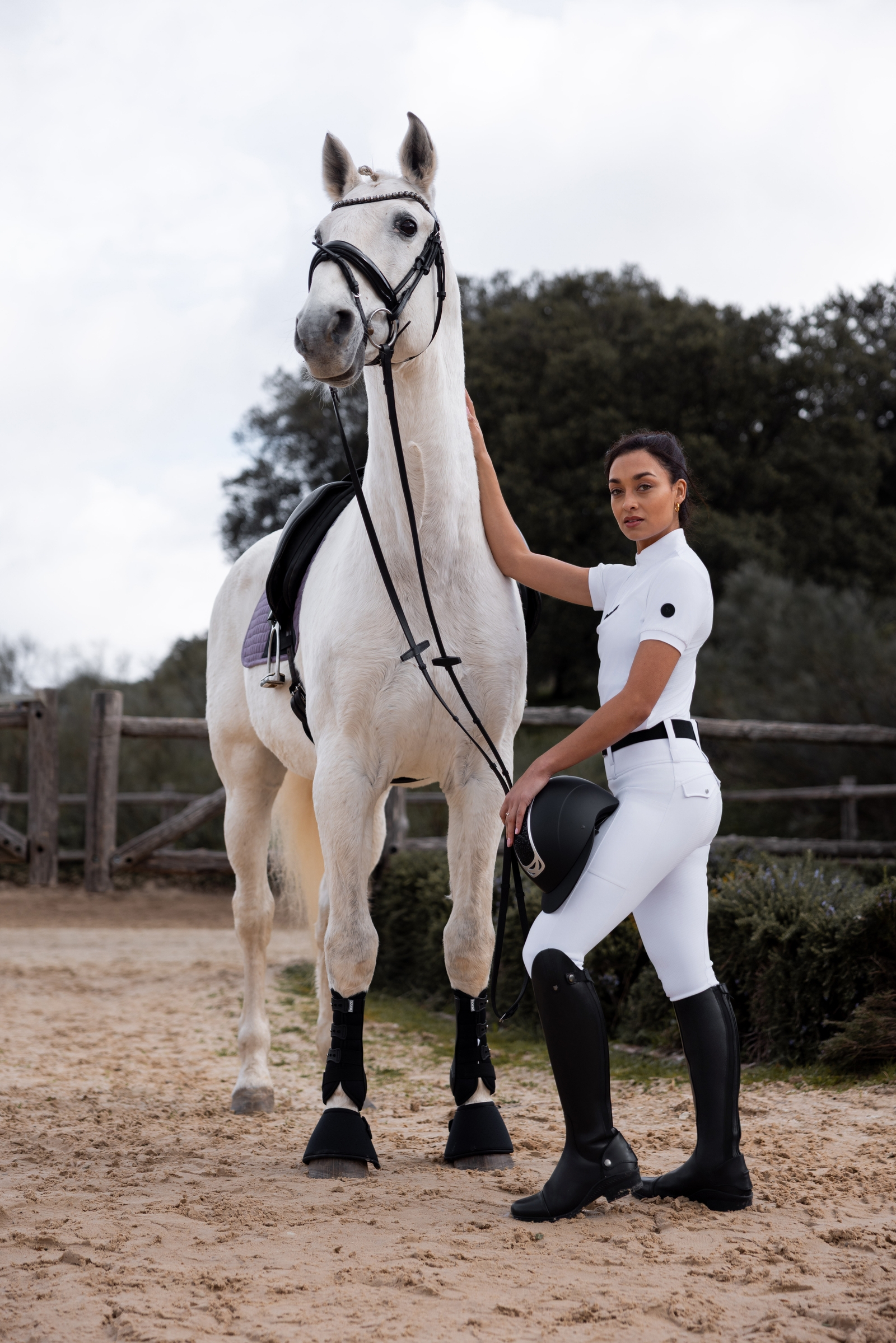 Horze Damenreitleggings Anya mit Vollbesatz aus Silikon UPF 50+
