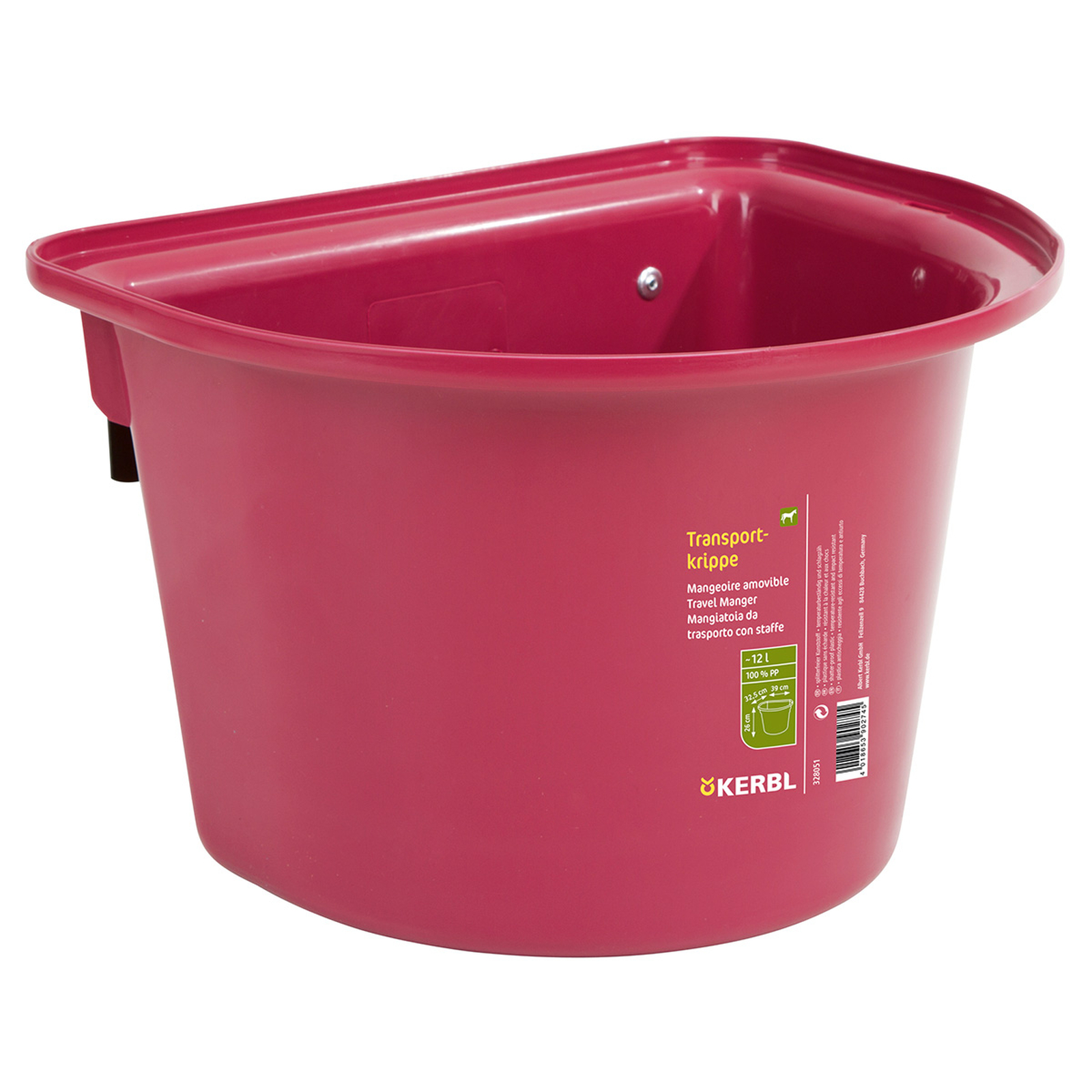 Raspberry Pink Kerbl Transportkrippe 12L, Kunststoff w / Haken-in Kaution