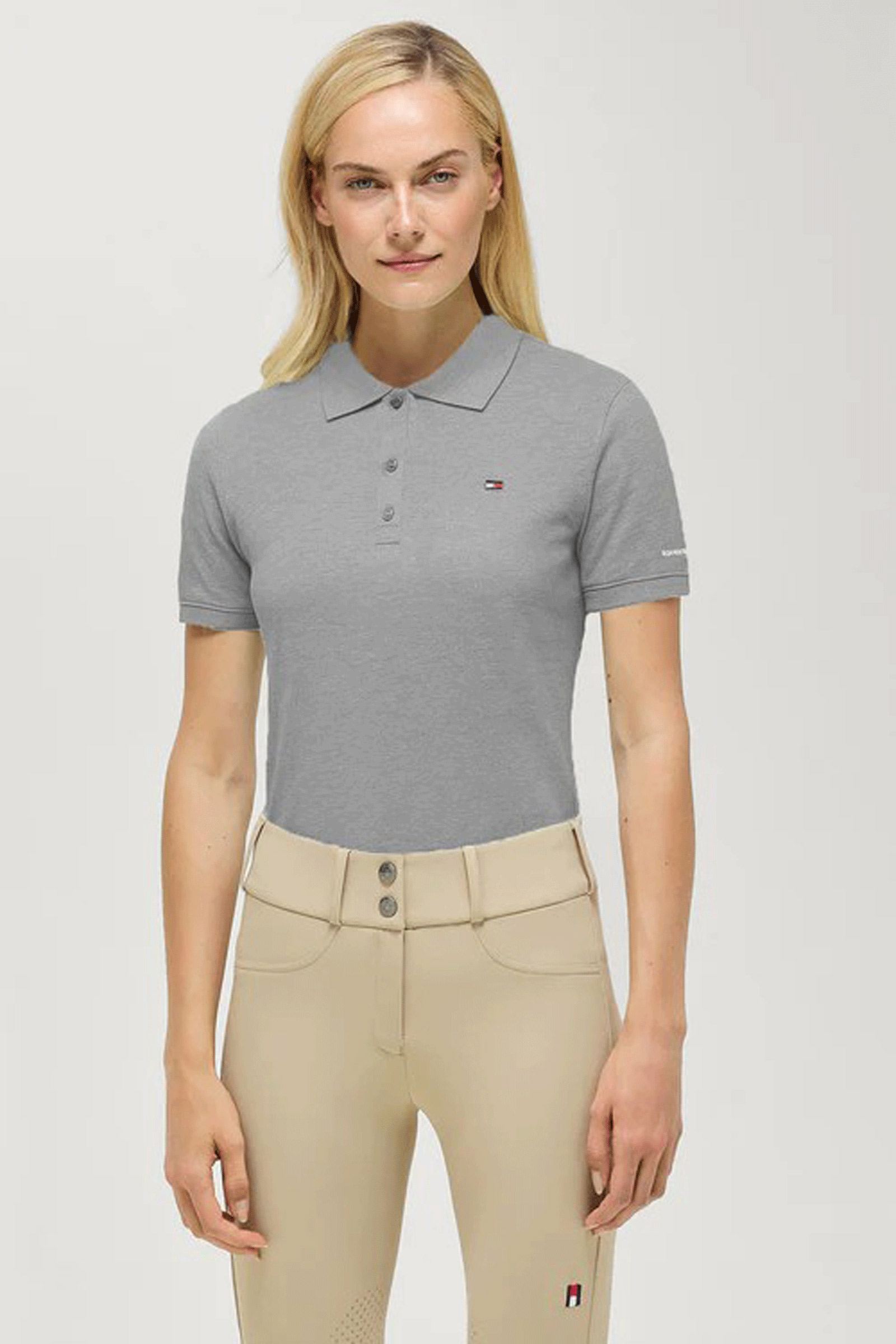 Grey Melange Tommy Hilfiger Equestrian Damen Poloshirt