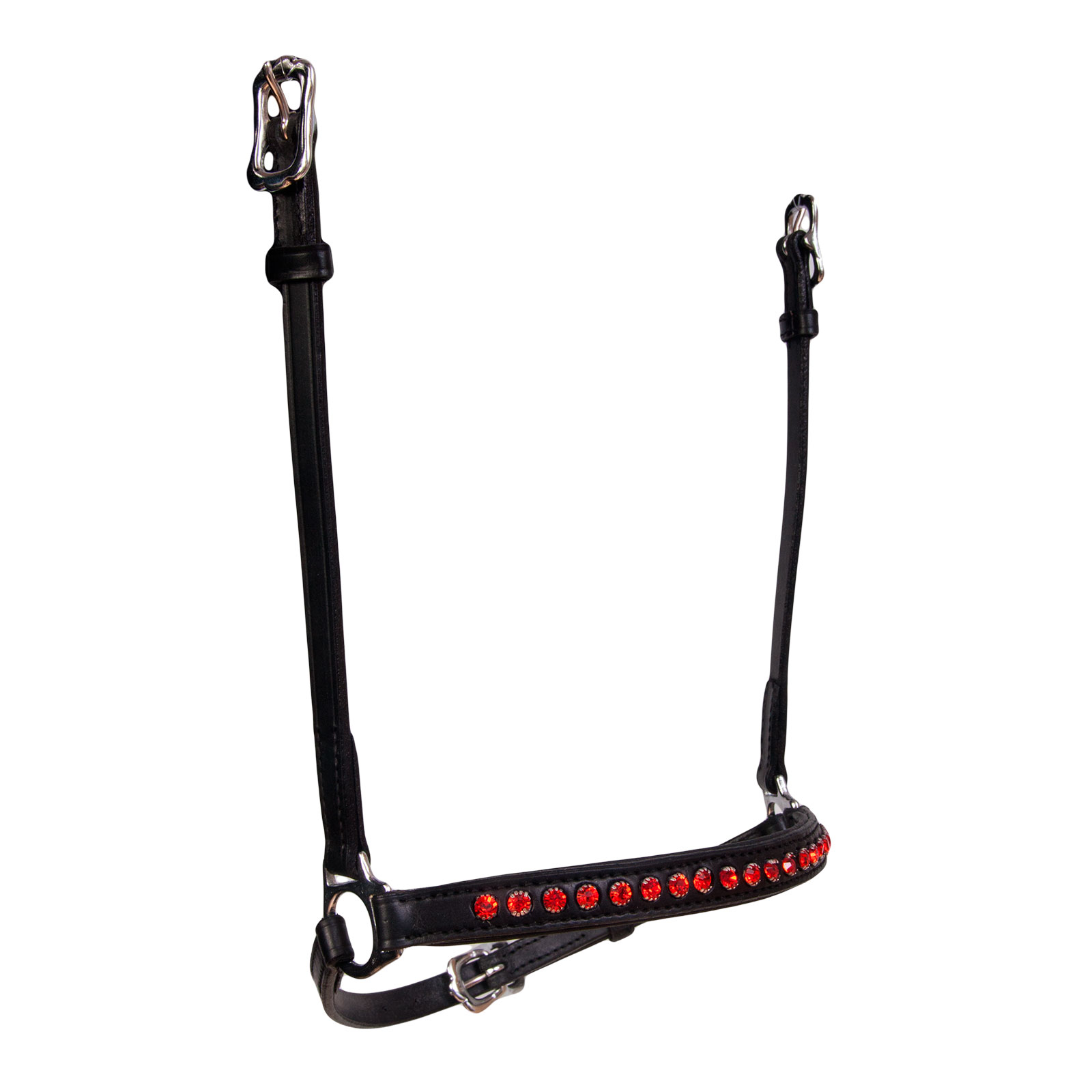 Black/Red Karlslund Hannoverannisches Reithalfter mit Kristallen