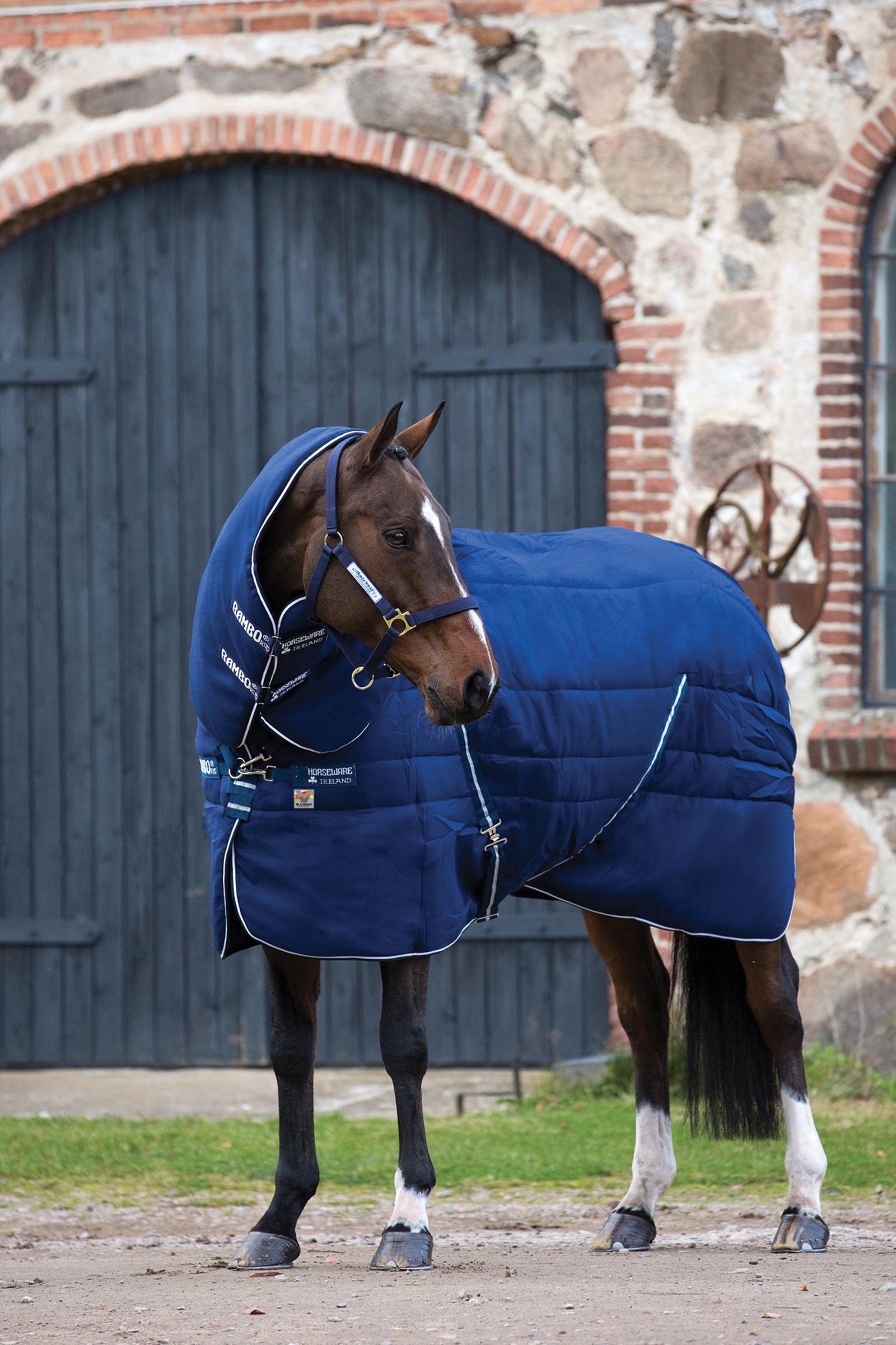 Horseware Rambo Plus Vari-Layer Stalldecke mit abnehmbarem Halsteil, 450 g