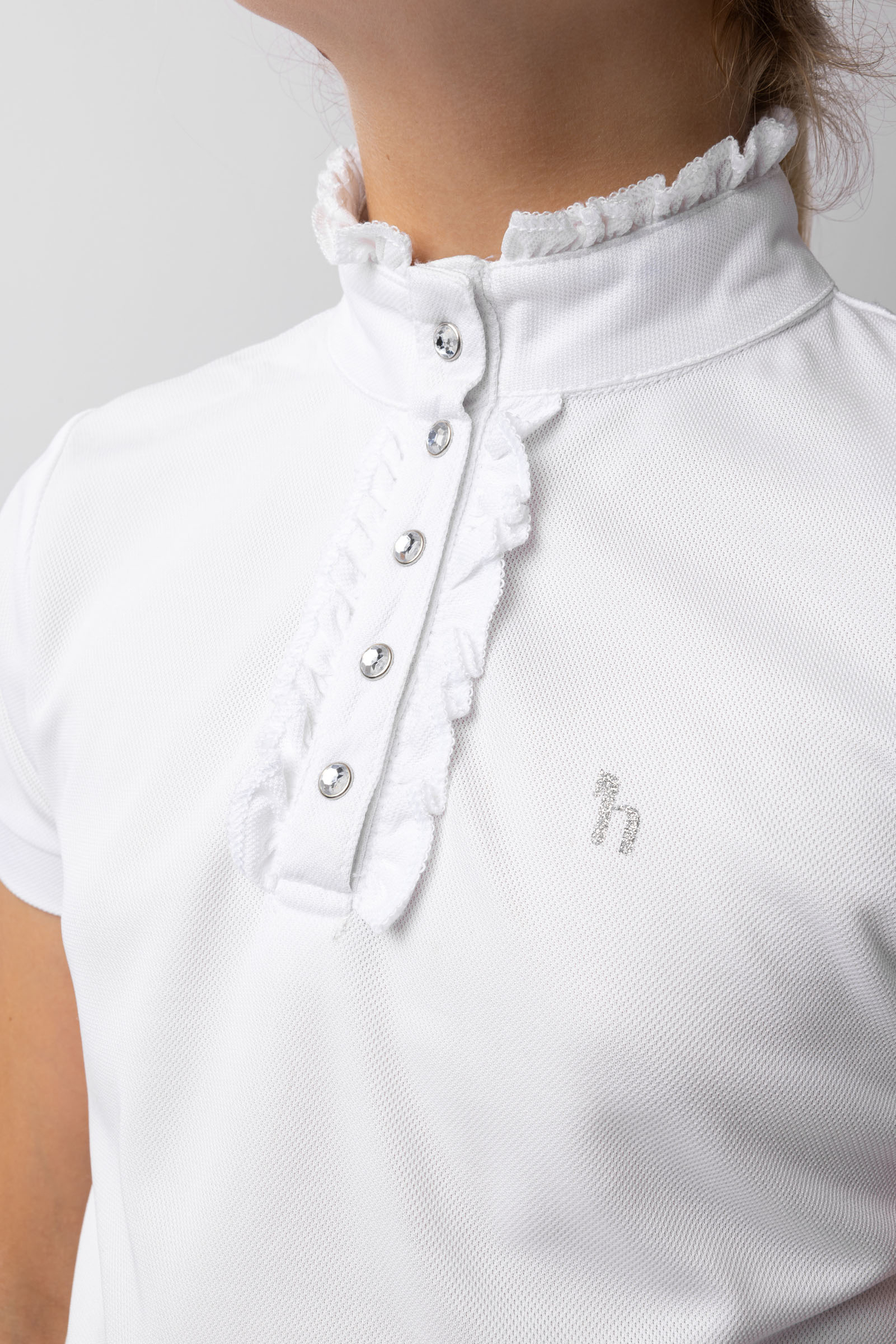 Horze Christel Kinder Turniershirt mit Kurzarm und Rüschen