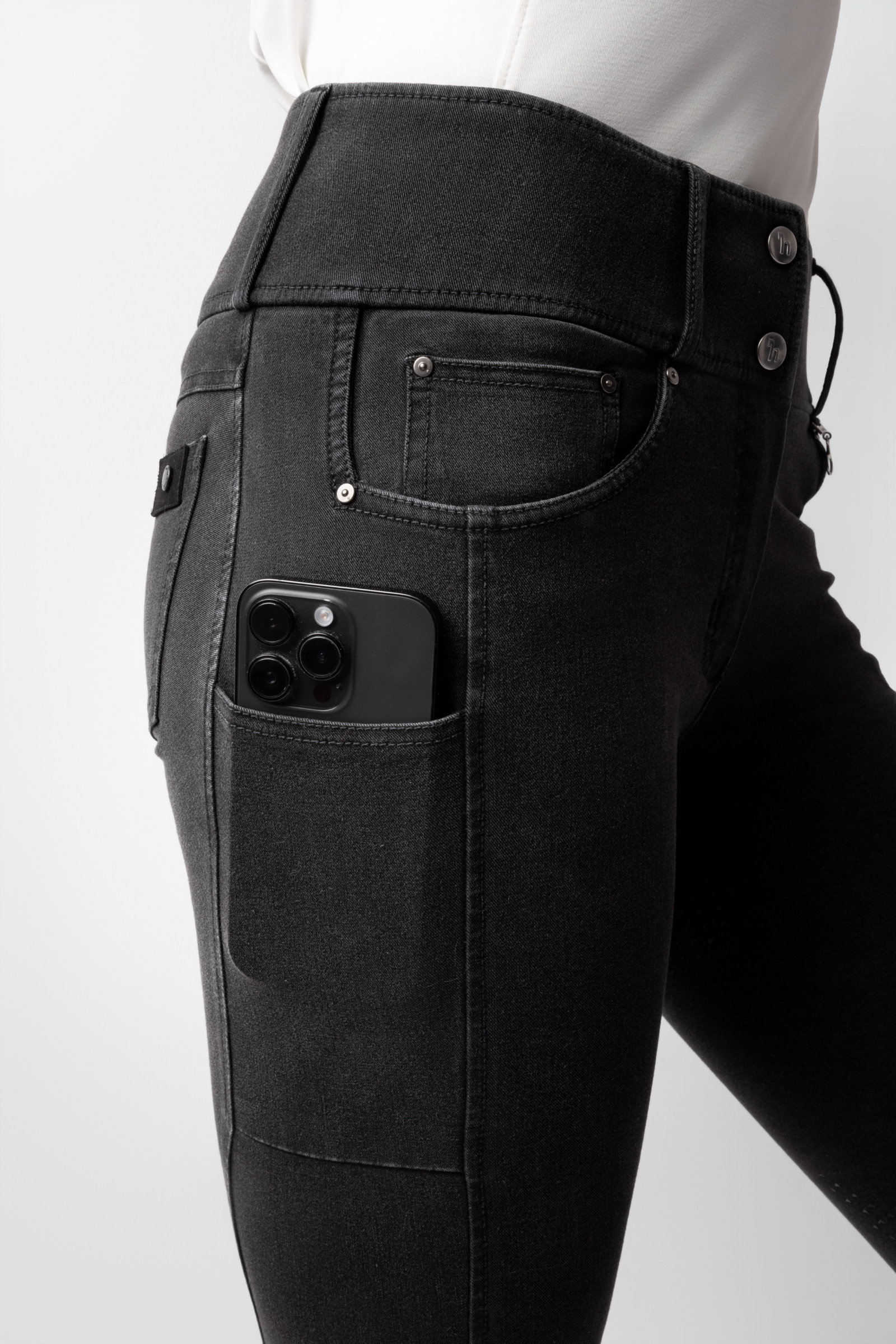 Horze Carolyn Damen Denim Vollbesatzreithose  