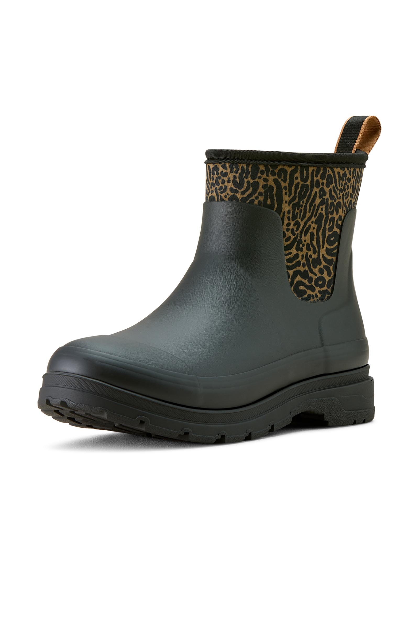 Black/Ocelot Print Ariat Kelmarsh Shortie Damen Kurzgummistiefel