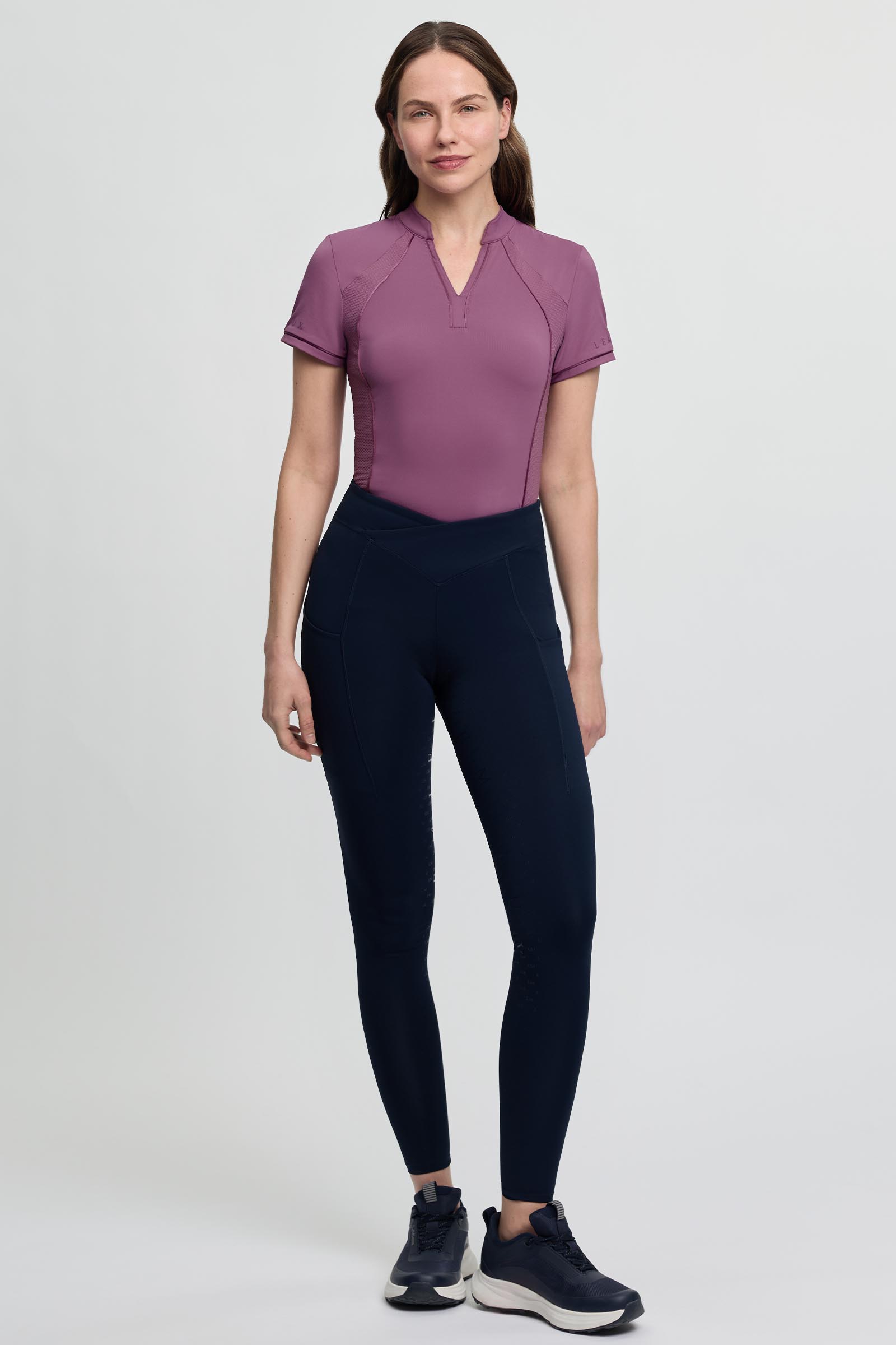 LeMieux Simone Damen Pull On Reithose mit Crossover Halb-Besatz