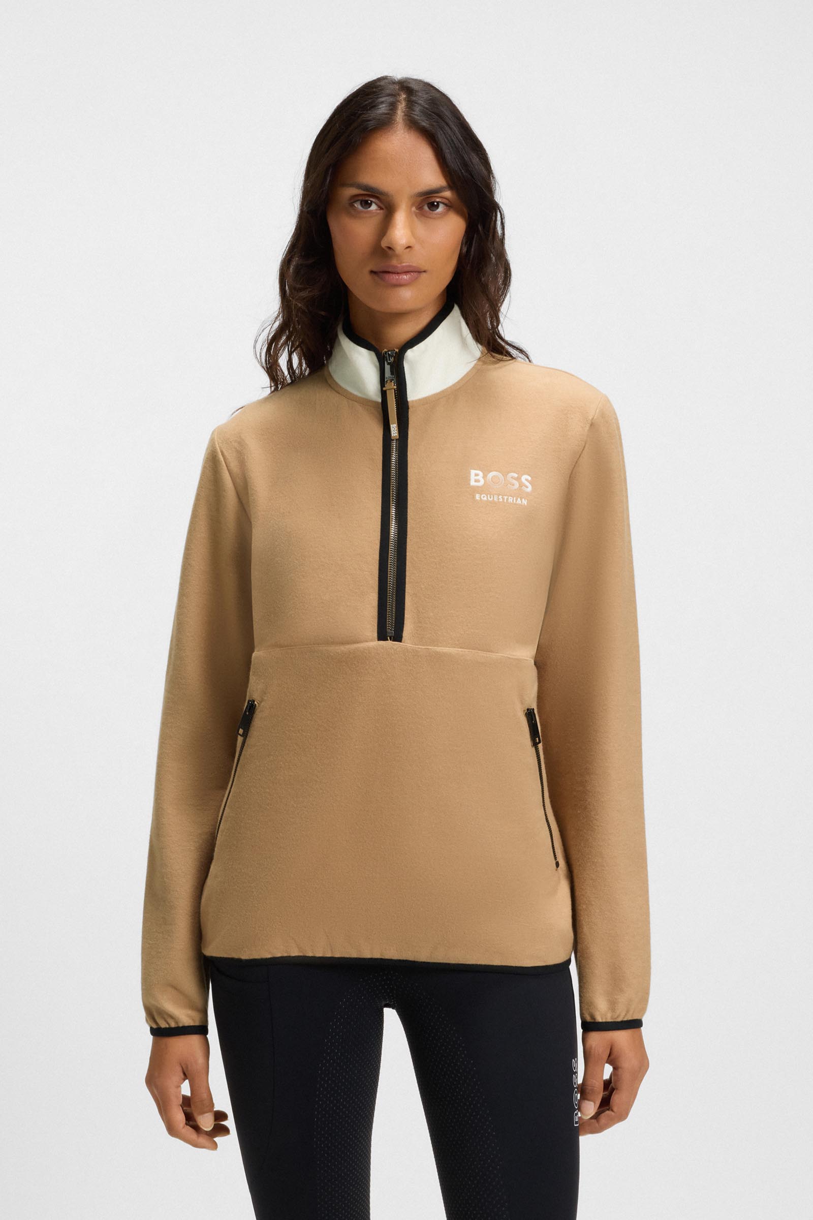 Boss Fedora Damen Felpa mit halbem Rei&szlig;verschluss