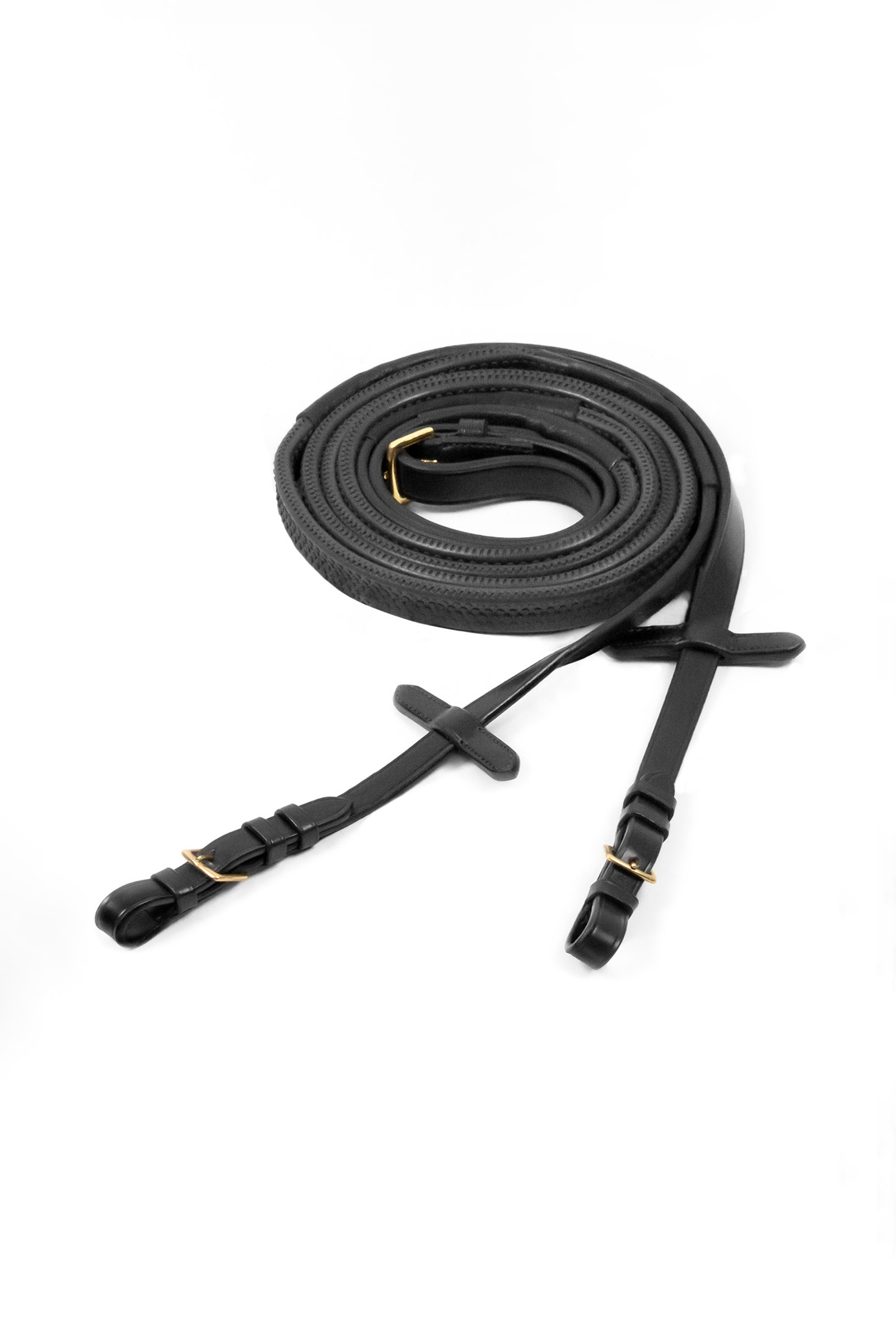 Black/Gold Schockemöhle Sports Gummizügel mit Schnallen