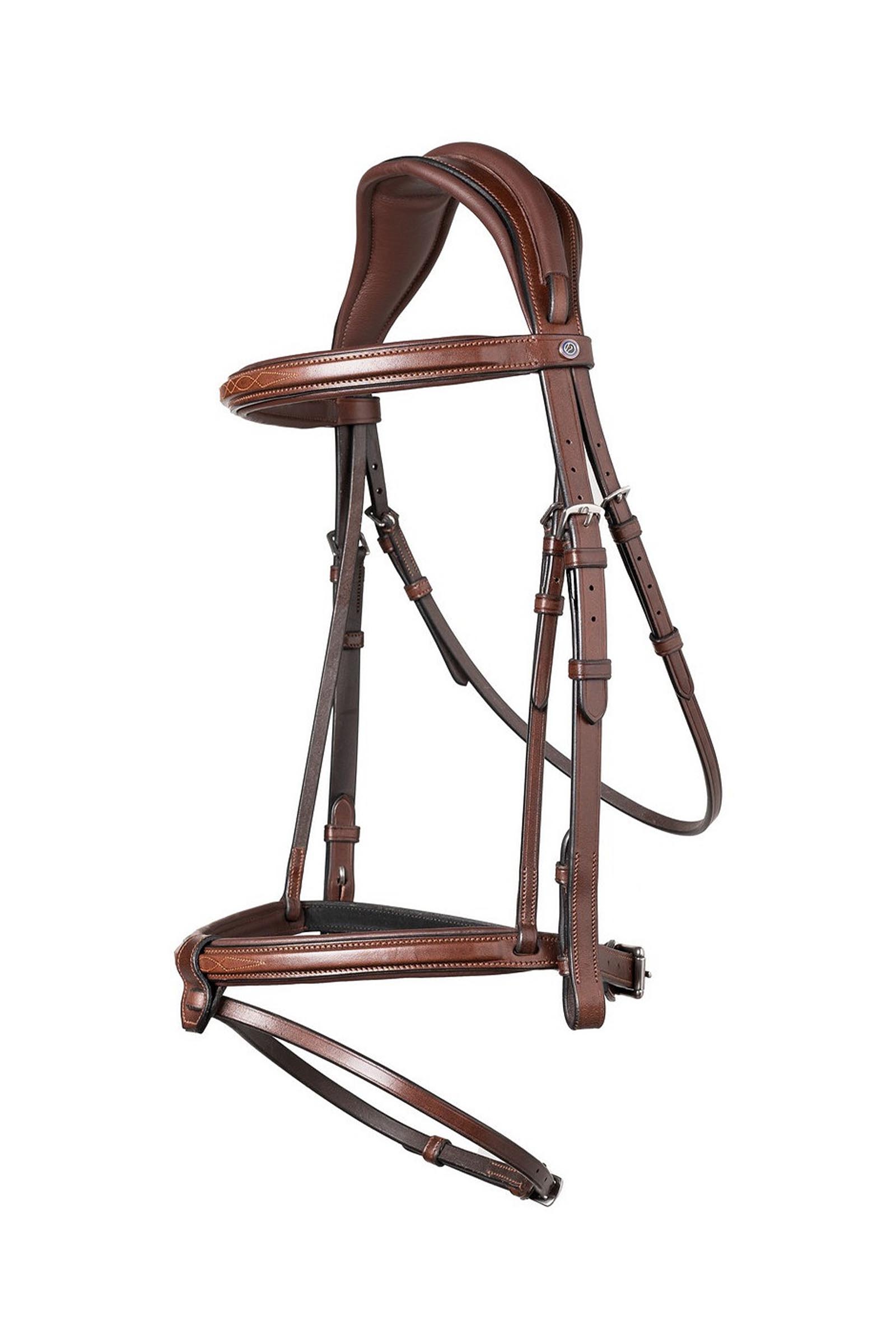 Brown/Silver Trust Equestrian Geneva Combined Noseband Bridle