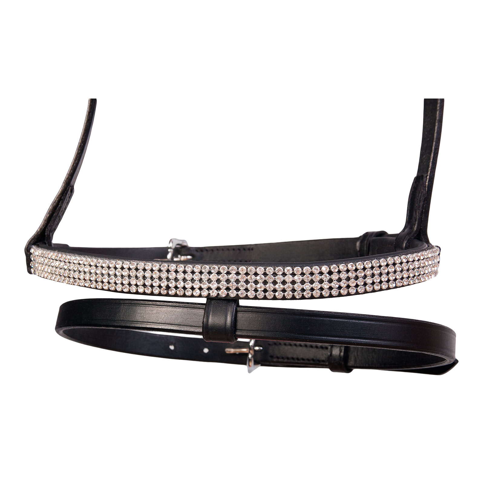 WH/AB Karlslund kombiniertes Reithalfter mit vier Kristallreihen