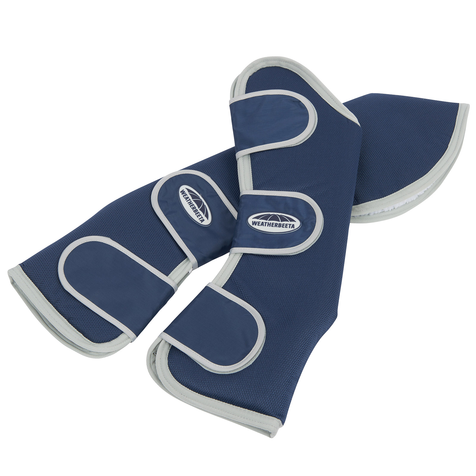 Dark Blue/Silver Weatherbeeta Wide Tab lange Transportgamaschen