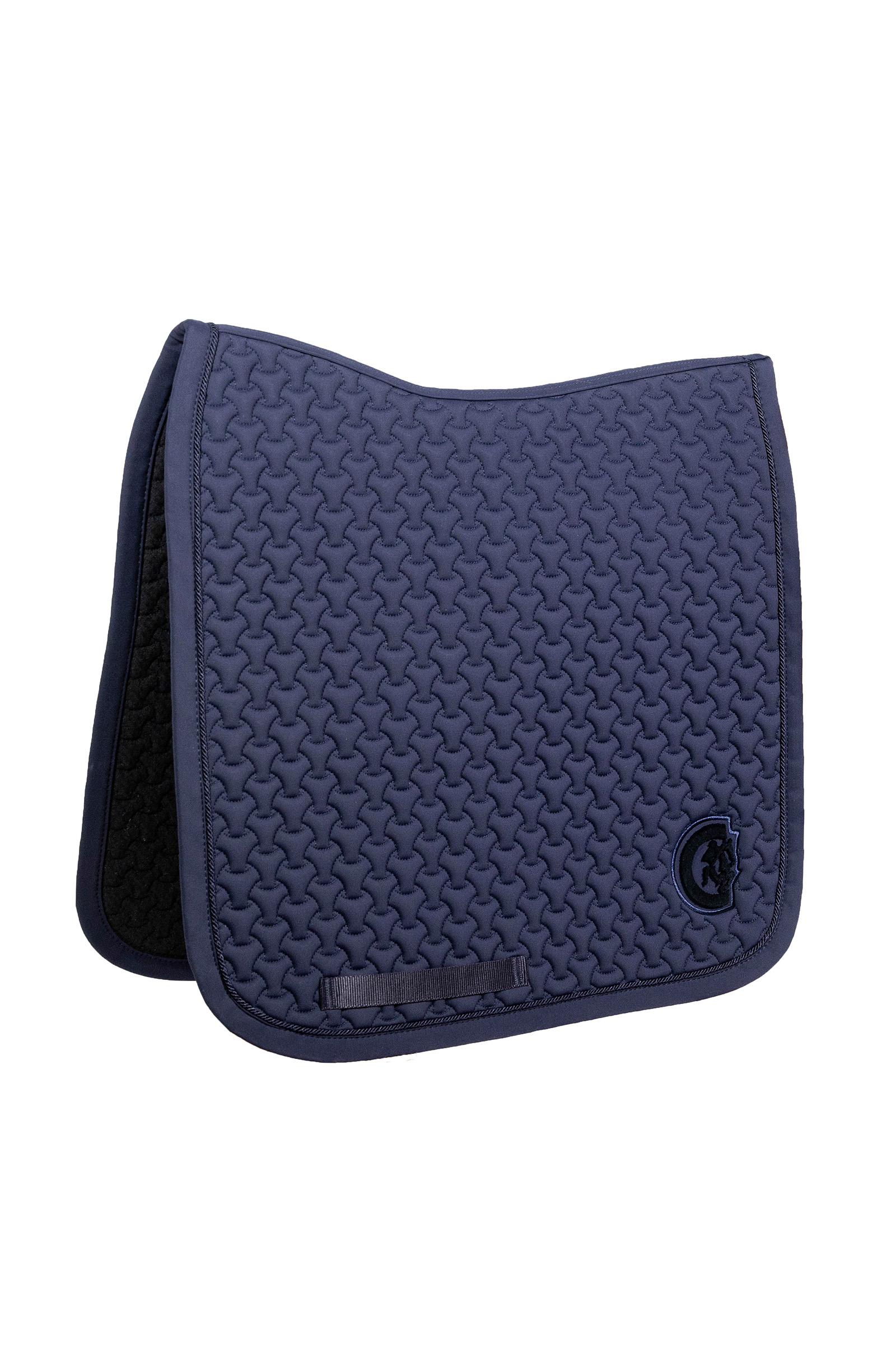 navy Kentucky Horsewear Schabracke Plaited 3D Logo Dressur