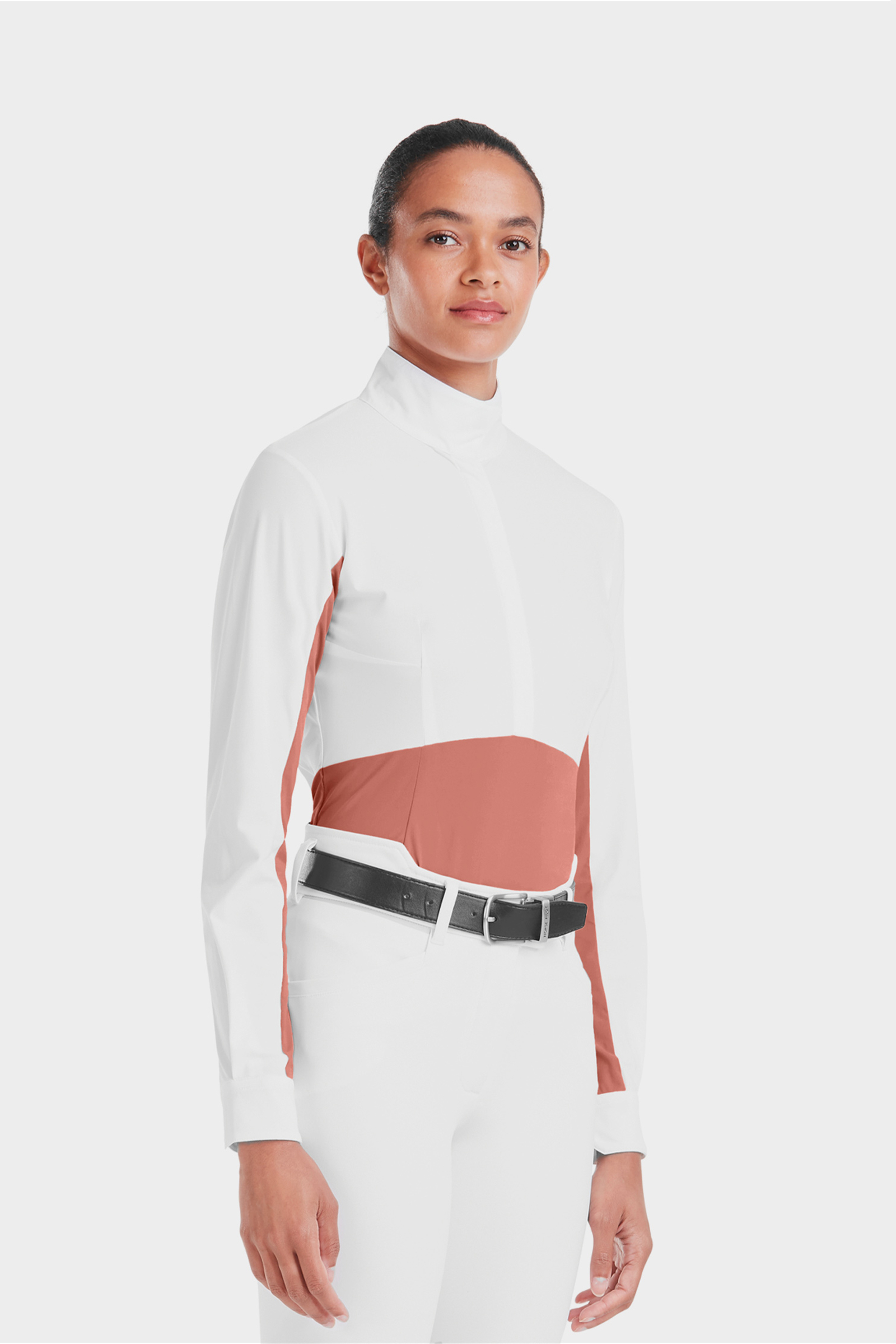 Brick Dust Horse Pilot Monica Damen-Turniershirt mit langen &Auml;rmeln