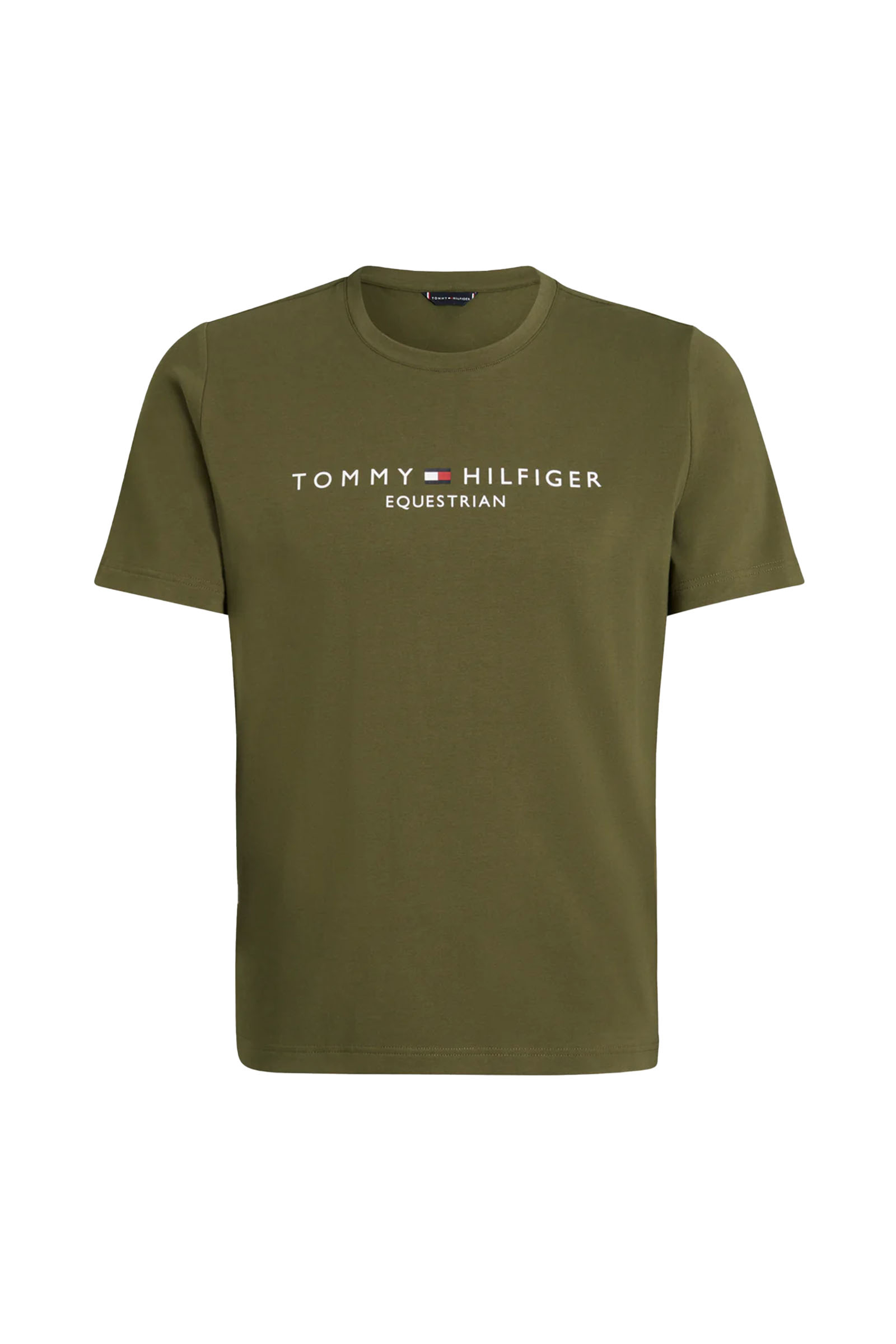UTILITY OLIVE Tommy Hilfiger Equestrian Williamsburg T-Shirt mit Motiv und kurzen Ärmeln