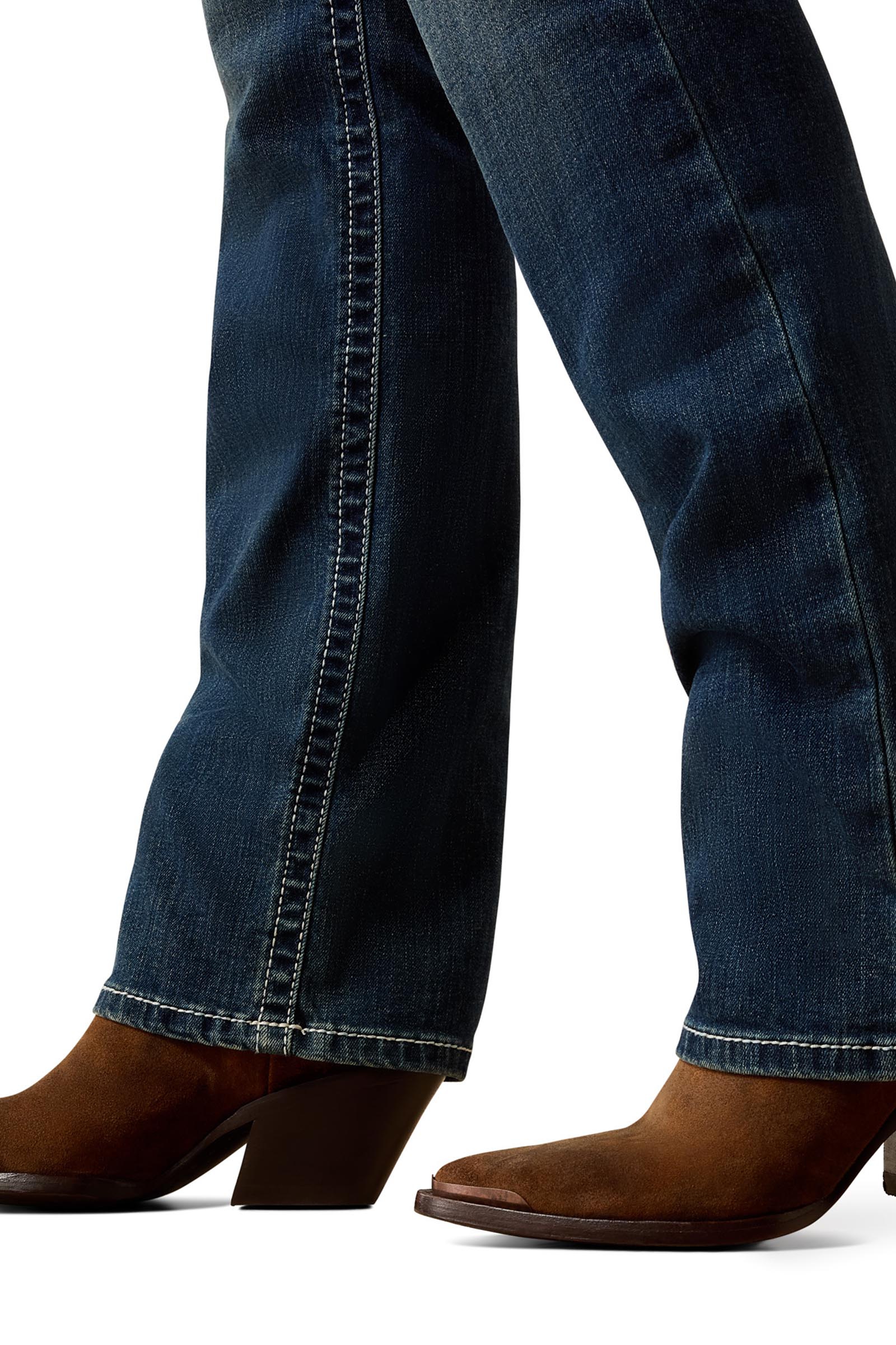 Ariat R.E.A.L. Mid Rise Stretch Icon Stackable Damen Jeans mit geradem Bein