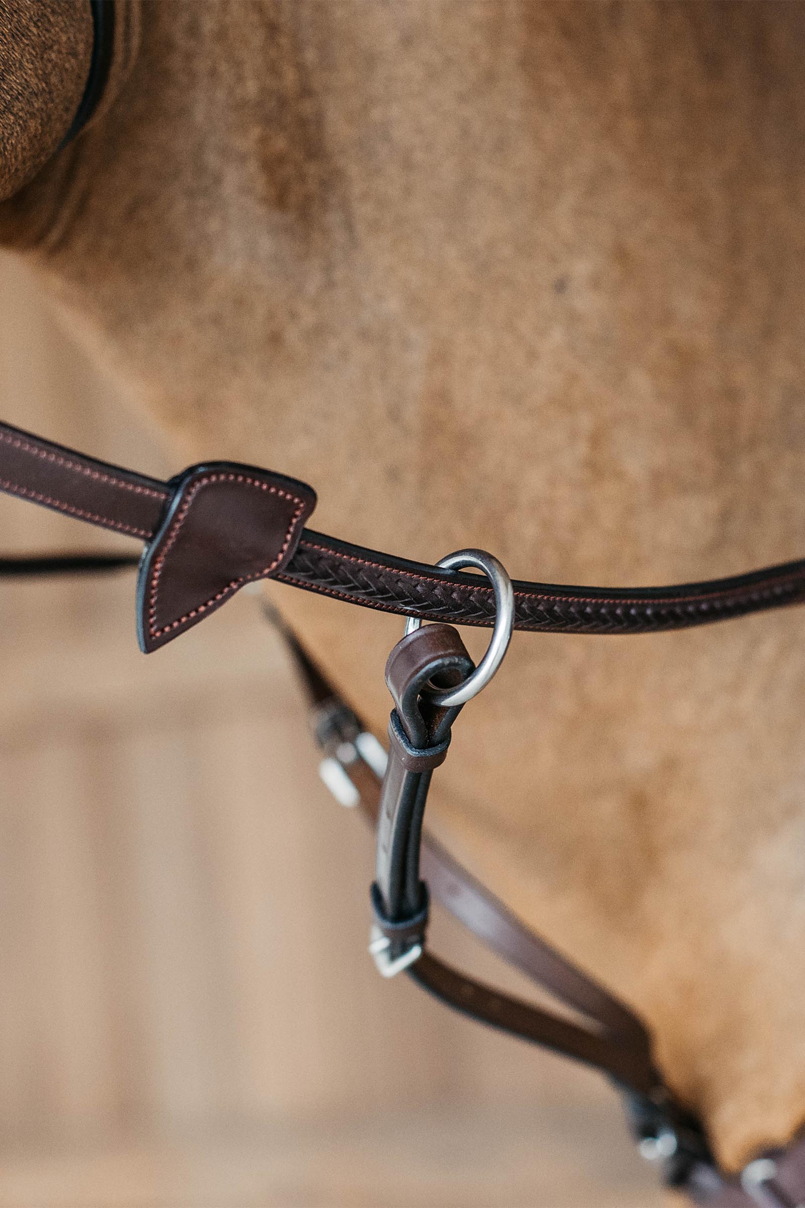 Dy'on New English Gummizügel (13 mm), geflochten mit 7 Lederstegen