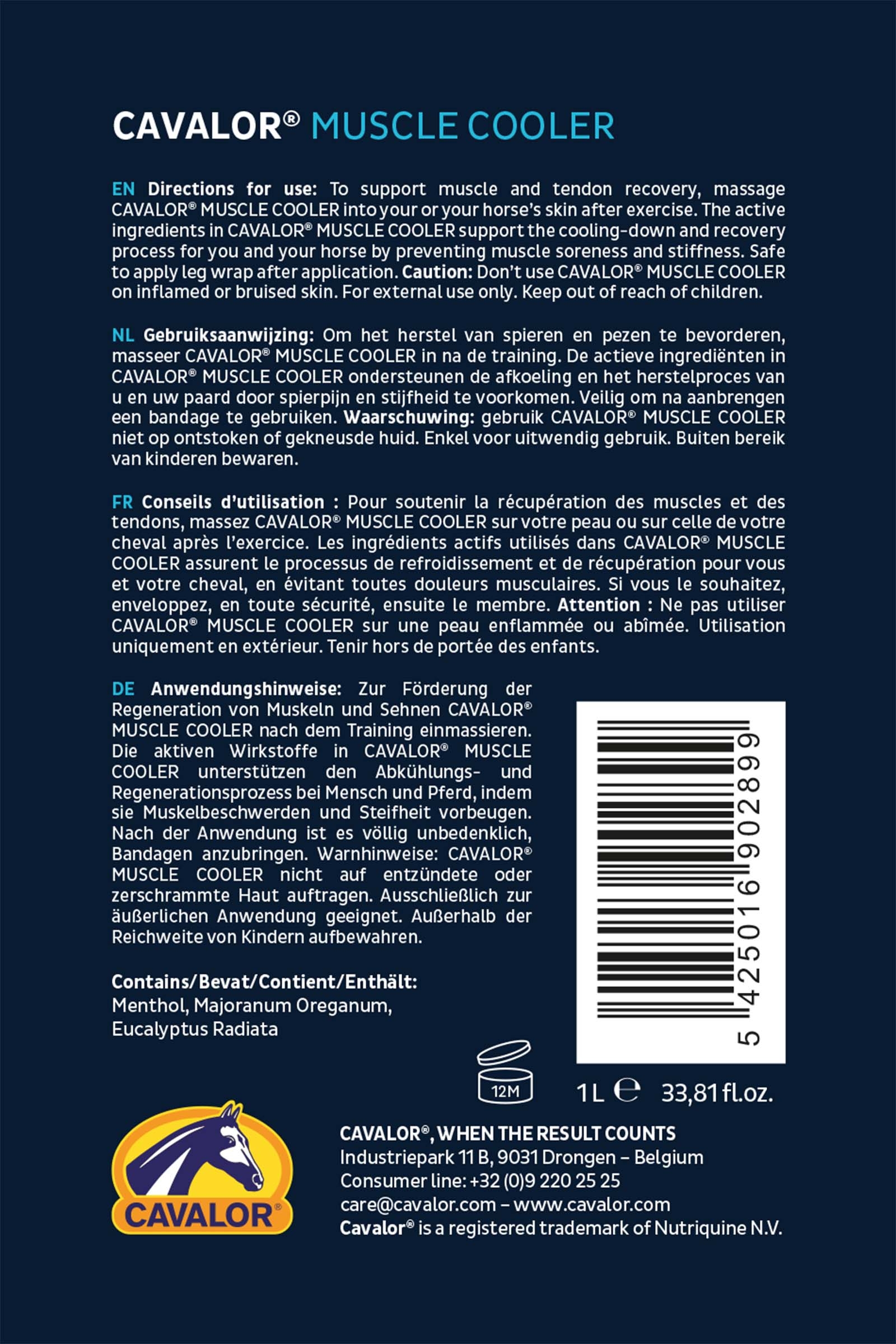Cavalor Muscle Cooler, Sehnen B&auml;nder & Gelenke, 1l