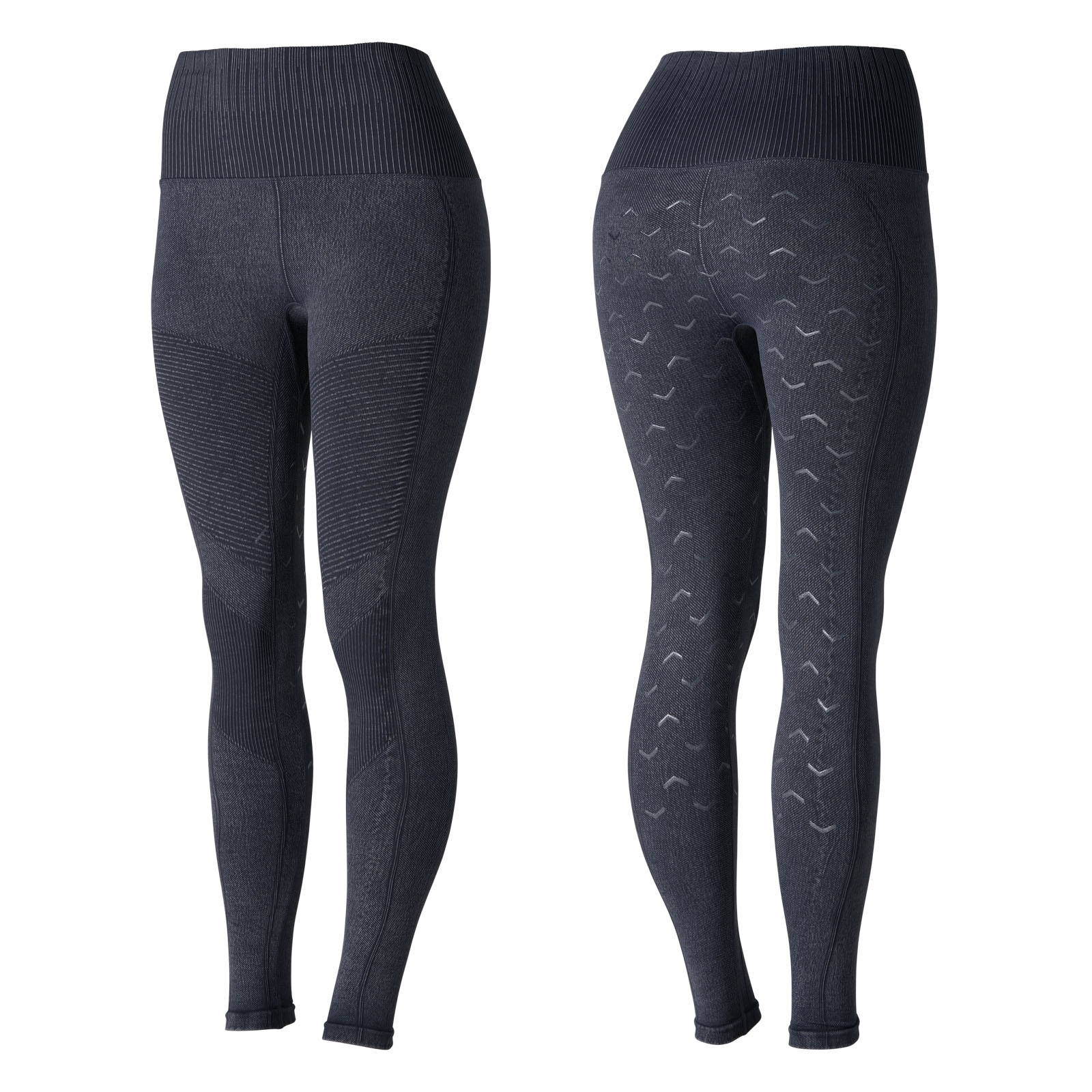 Denim Blue Horze Vanessa Reitleggings mit Vollbesatz, Nahtlos in Jeansoptik