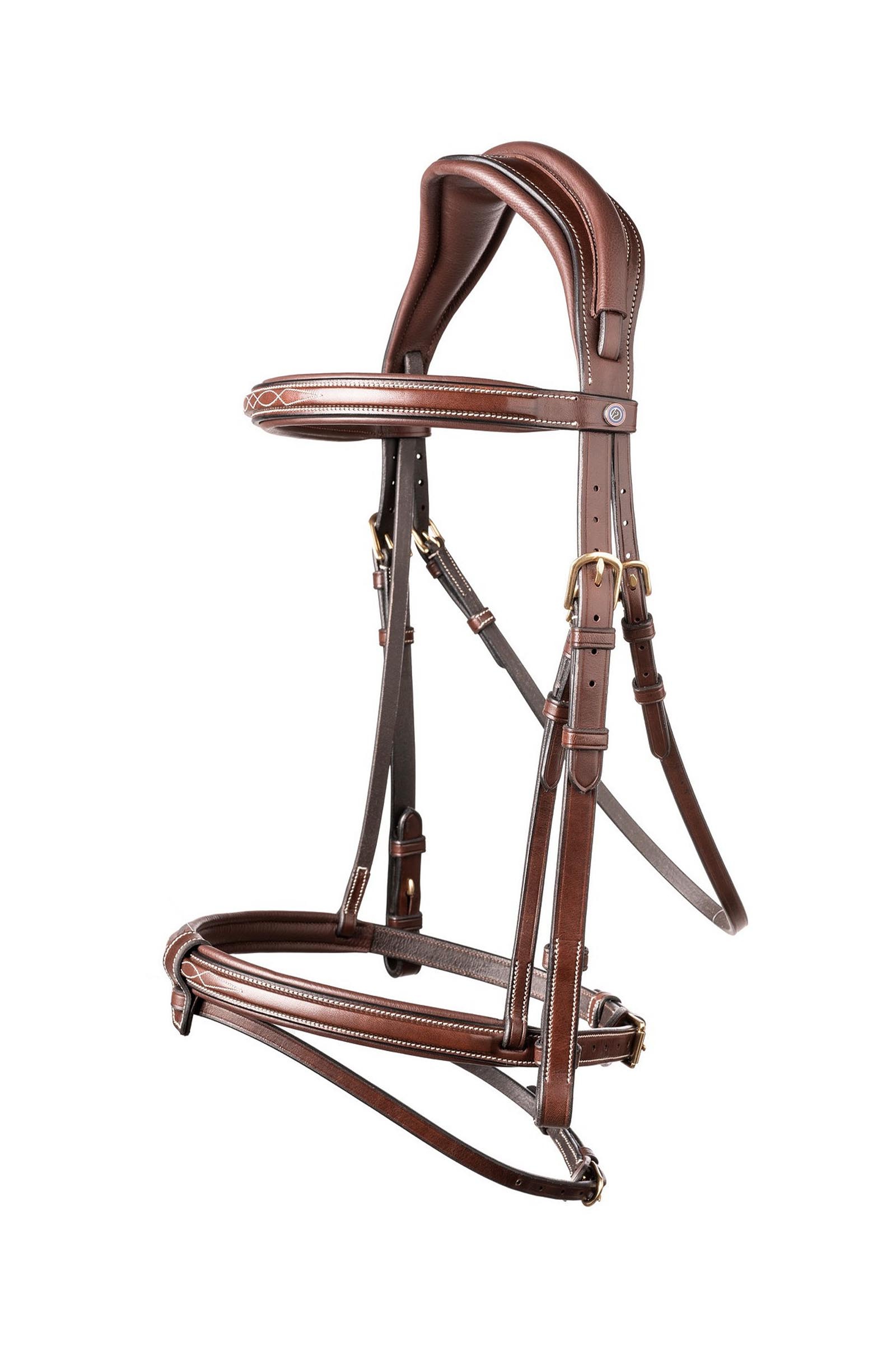 Brown/Gold Trust Equestrian Geneva Combined Noseband Bridle