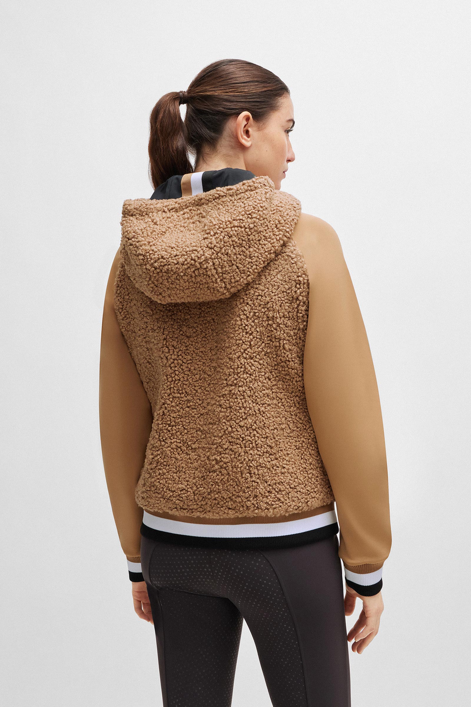 Boss Riva Teddy Hybrid Zip Hoodie 