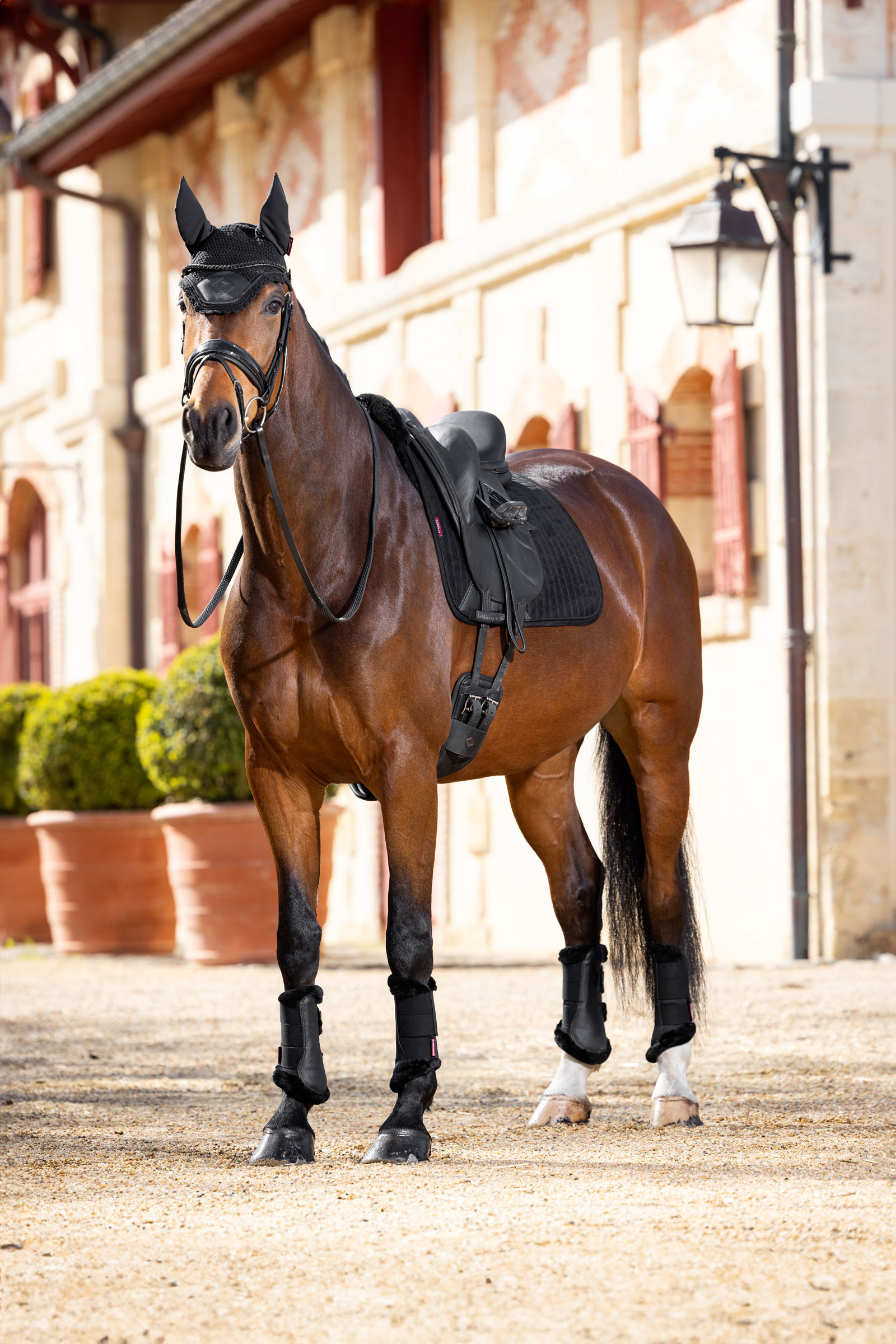 LeMieux Merino+ Dressurschabracke mit Wildleder-Effekt, halb gef&uuml;ttert