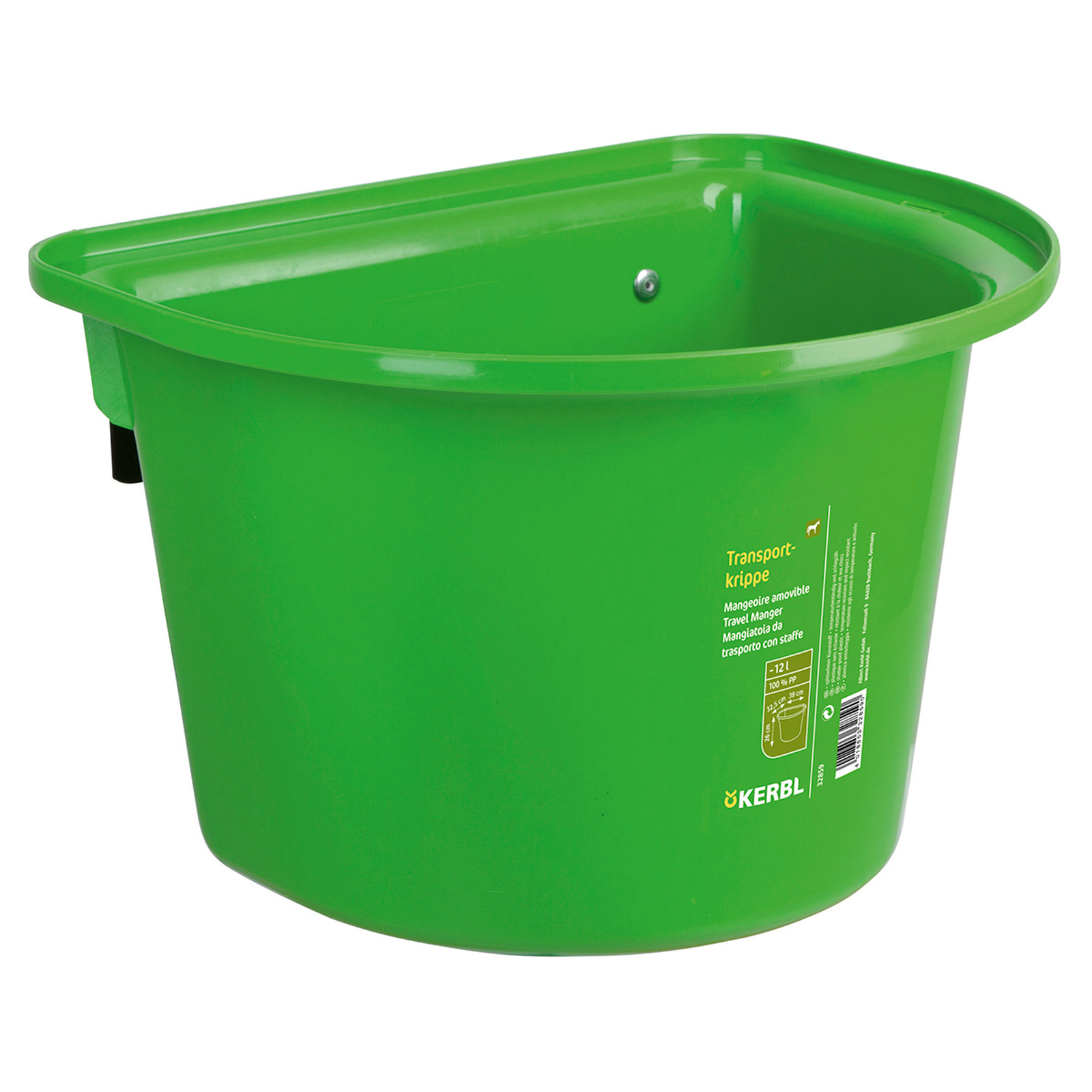Light Green Kerbl Transportkrippe 12L, Kunststoff w / Haken-in Kaution