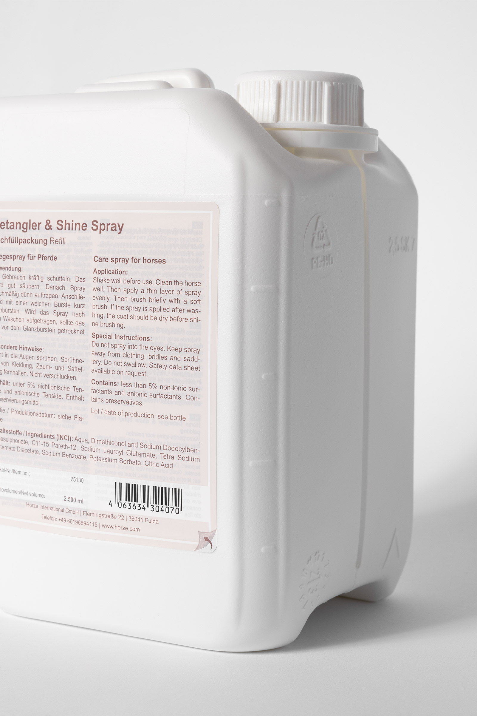 Horze M&auml;hnen- und Schweif Glanz Spray Nachf&uuml;llpack, 2.5l