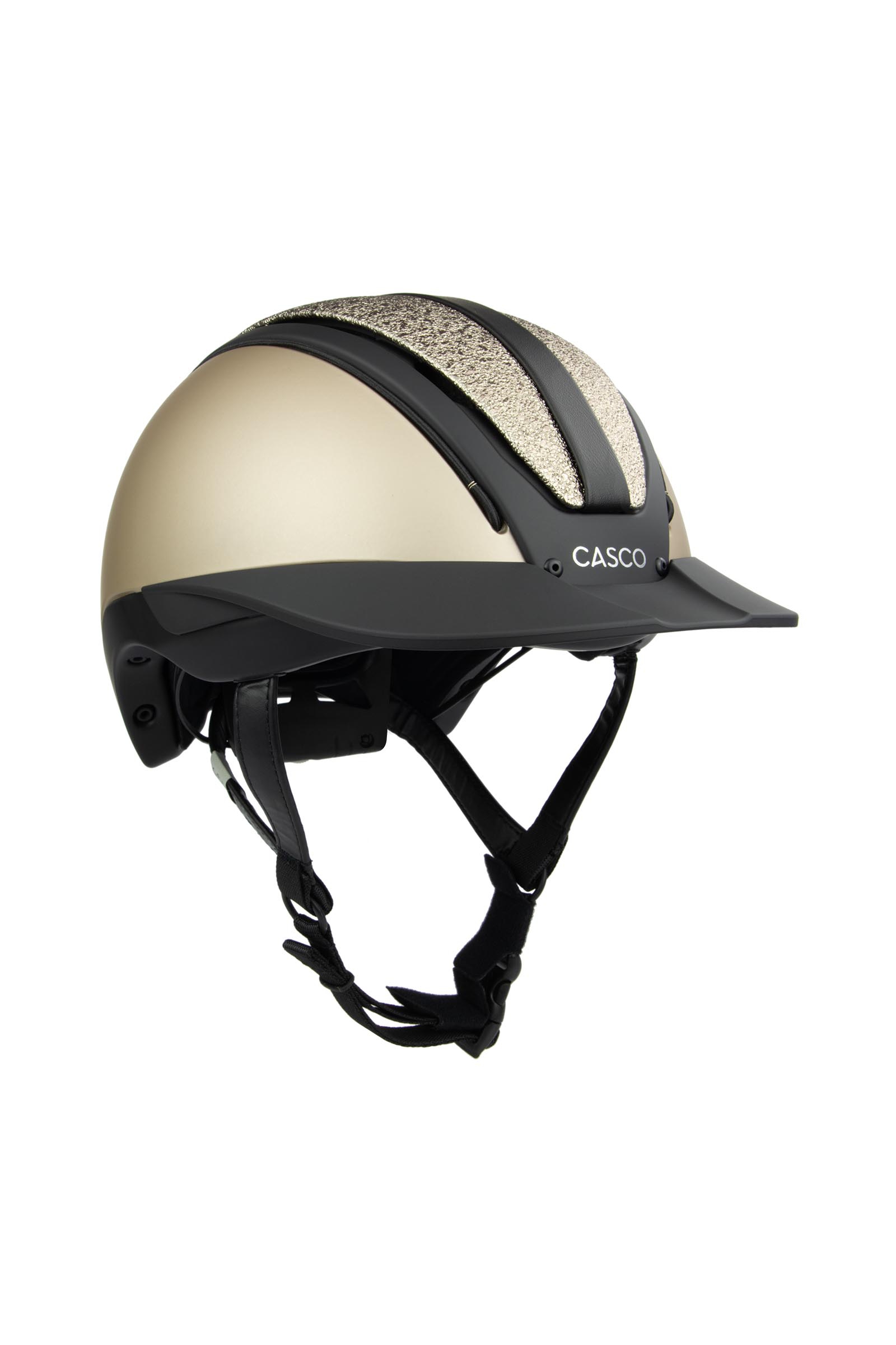 Beige Black Glitter Casco Duell One Reithelm