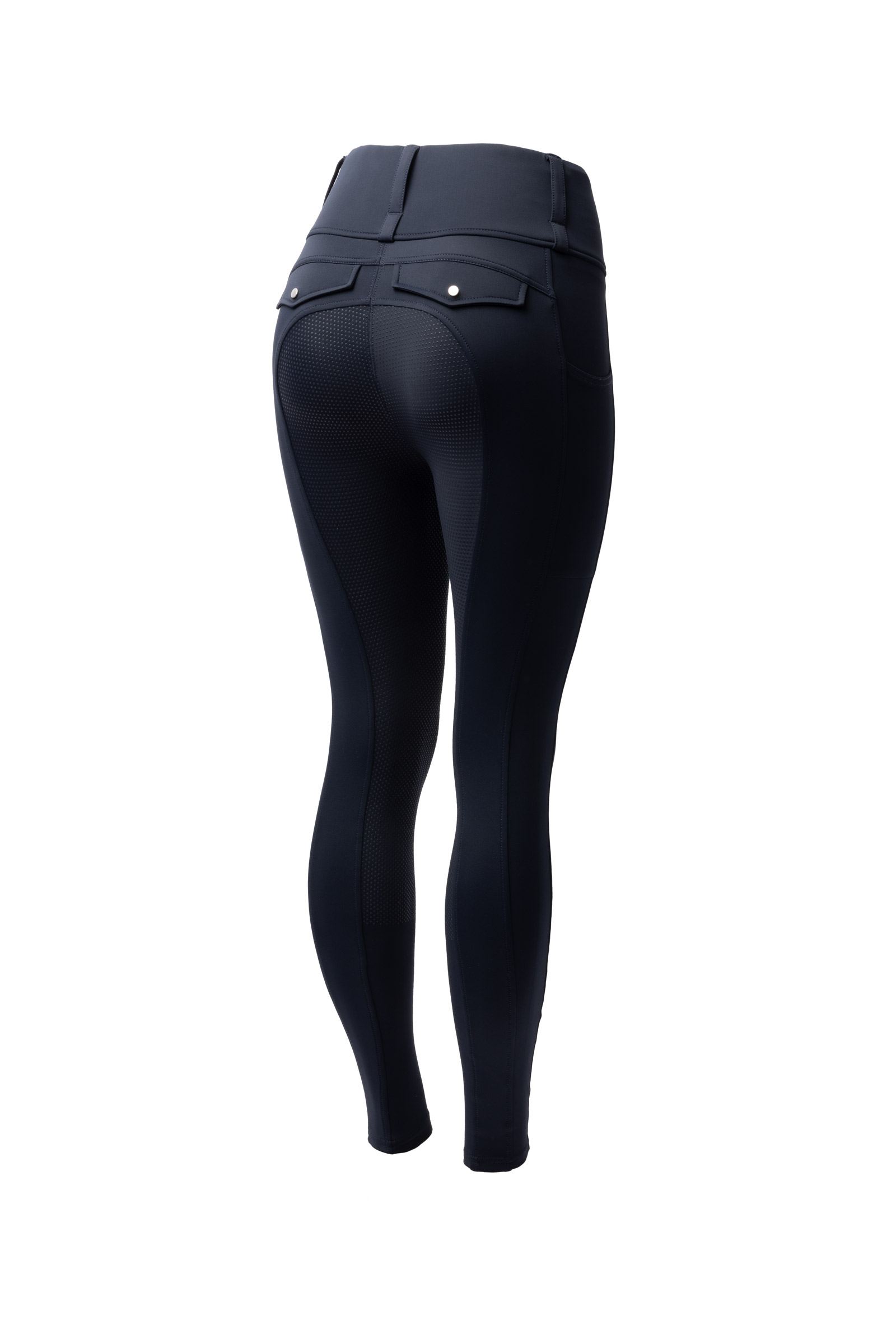 dark navy Horze Damenreitleggings Anya mit Vollbesatz aus Silikon UPF 50+