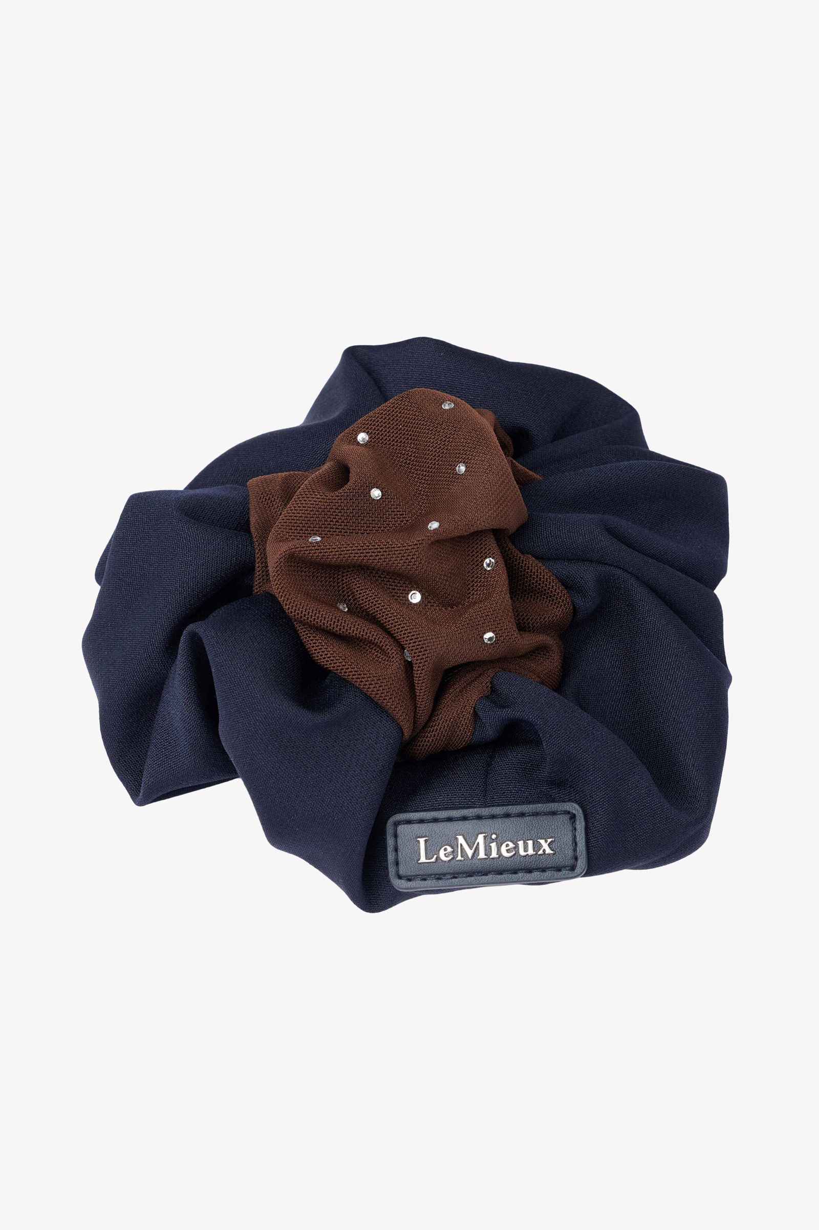 Navy/Brown LeMieux Haargummi mit Kristallen und Haarnetz