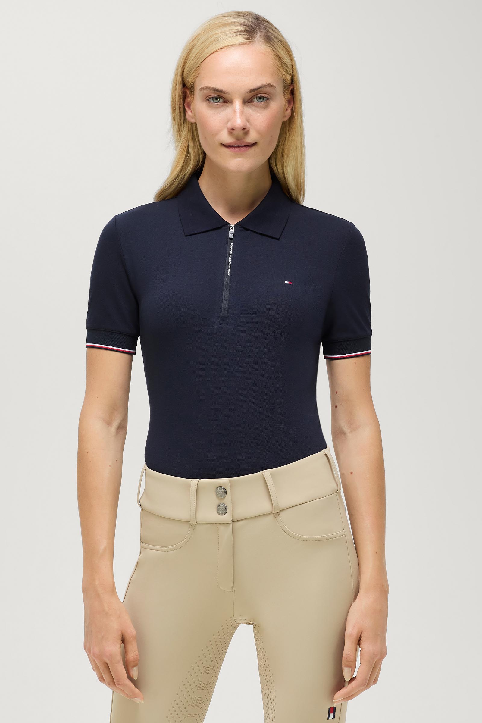Tommy Hilfiger Equestrian Anaheim Damen Poloshirt mit Rei&szlig;verschluss
