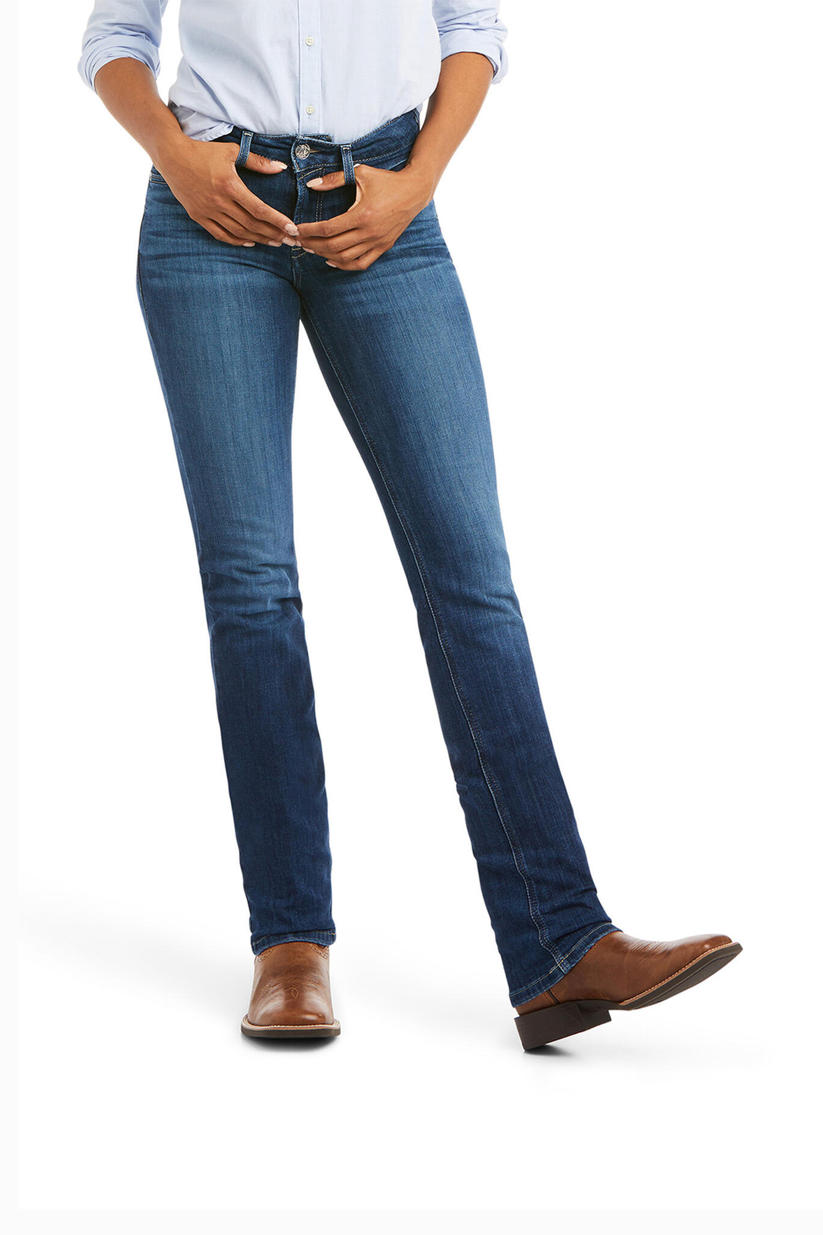 Ariat Real PR Abby Straight Reithose mit Vollbesatz in Jeansoptik für Damen