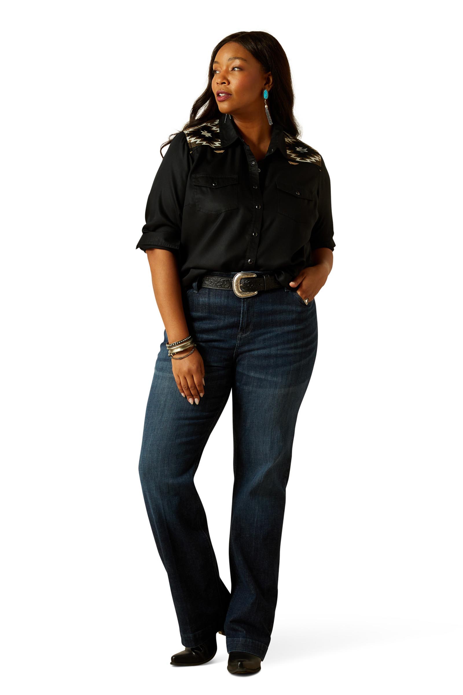 Ariat Dawn Damen Westernhemd mit langen &Auml;rmeln und Druckkn&ouml;pfen