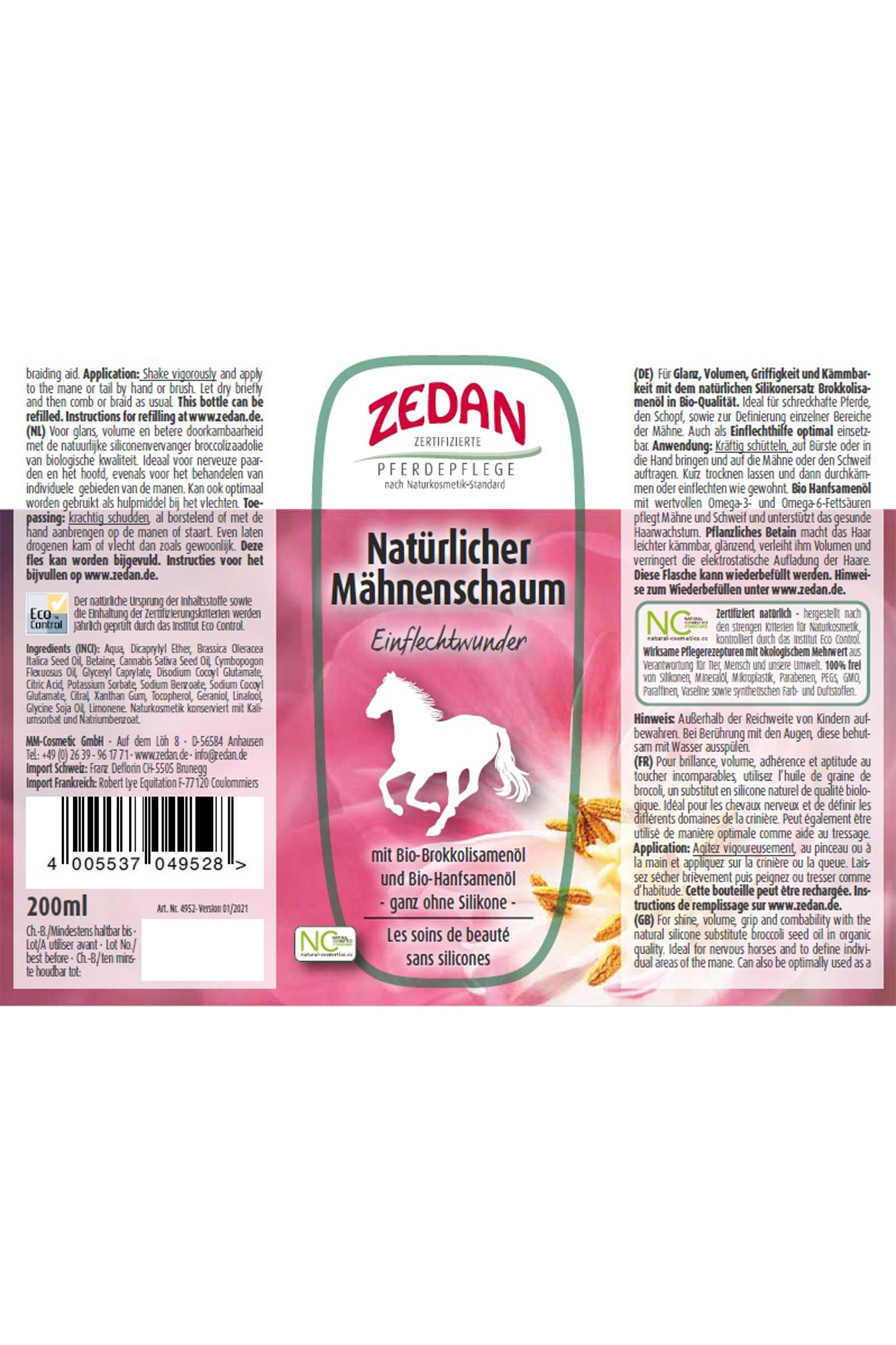 Zedan Natürlicher Mähnenschaum, 200ml