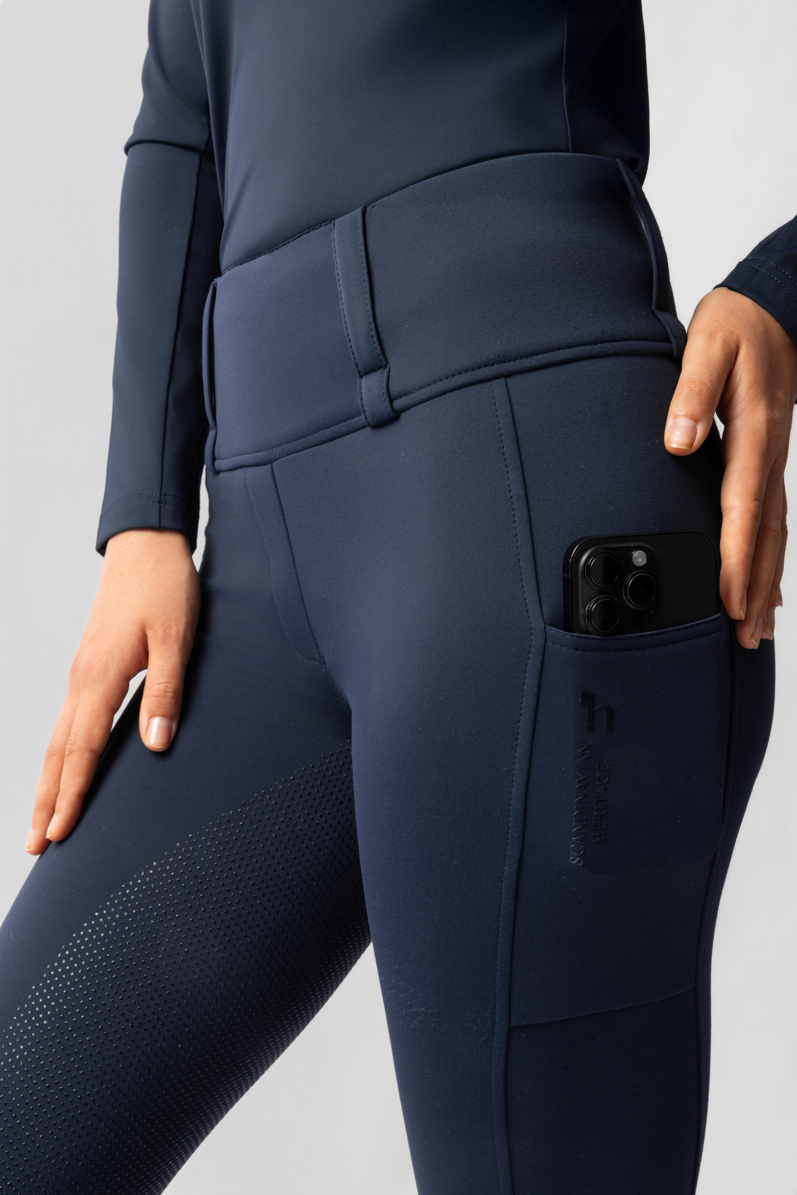 Horze Anya Damen Hybrid Thermo-Reithose mit Fullgrip