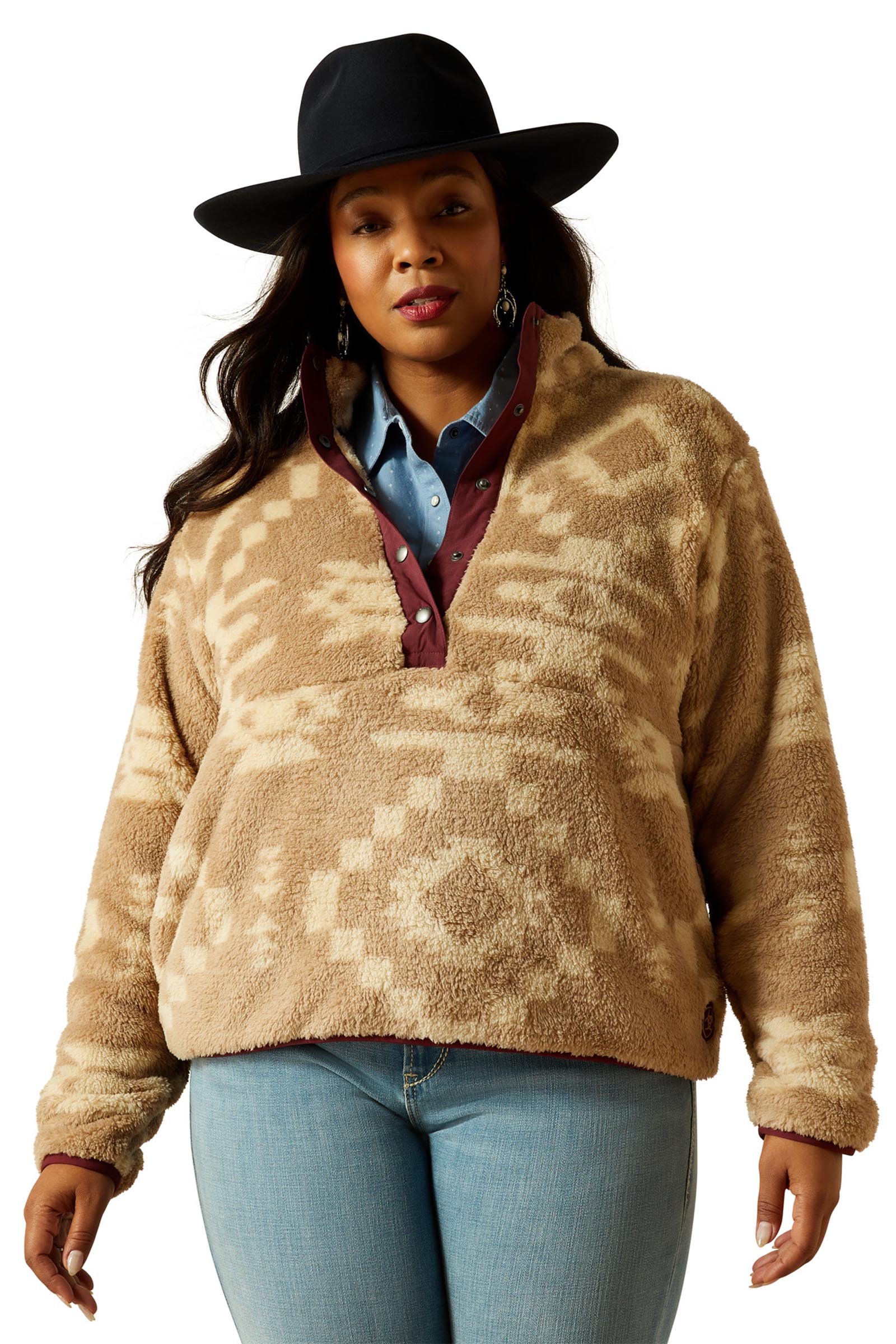 Ariat Berber Snap Damenpullover mit halber Knopfleiste