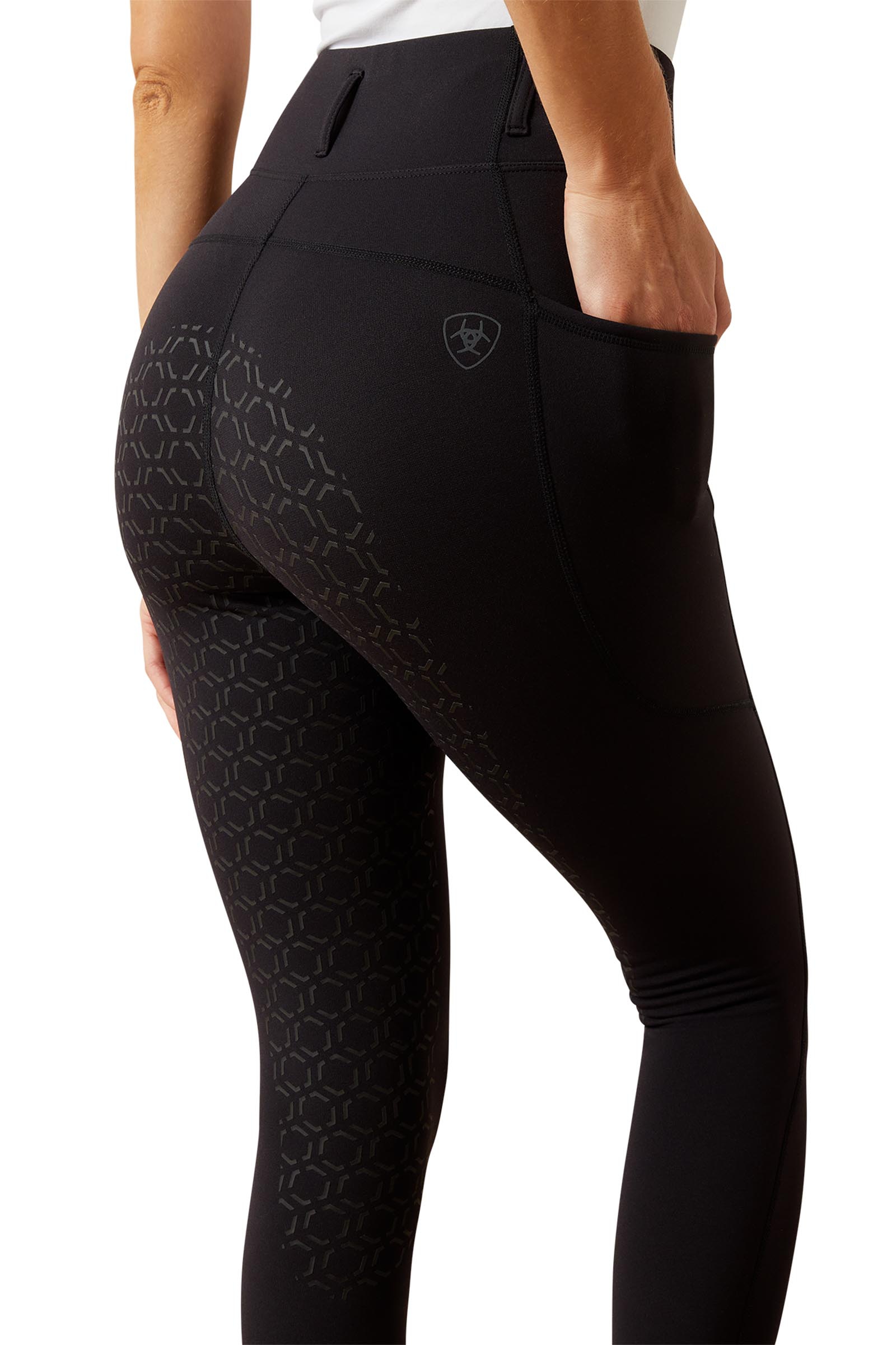 Black Ariat Venture 2.0 Damen Thermo-Reitleggings mit Vollbesatz