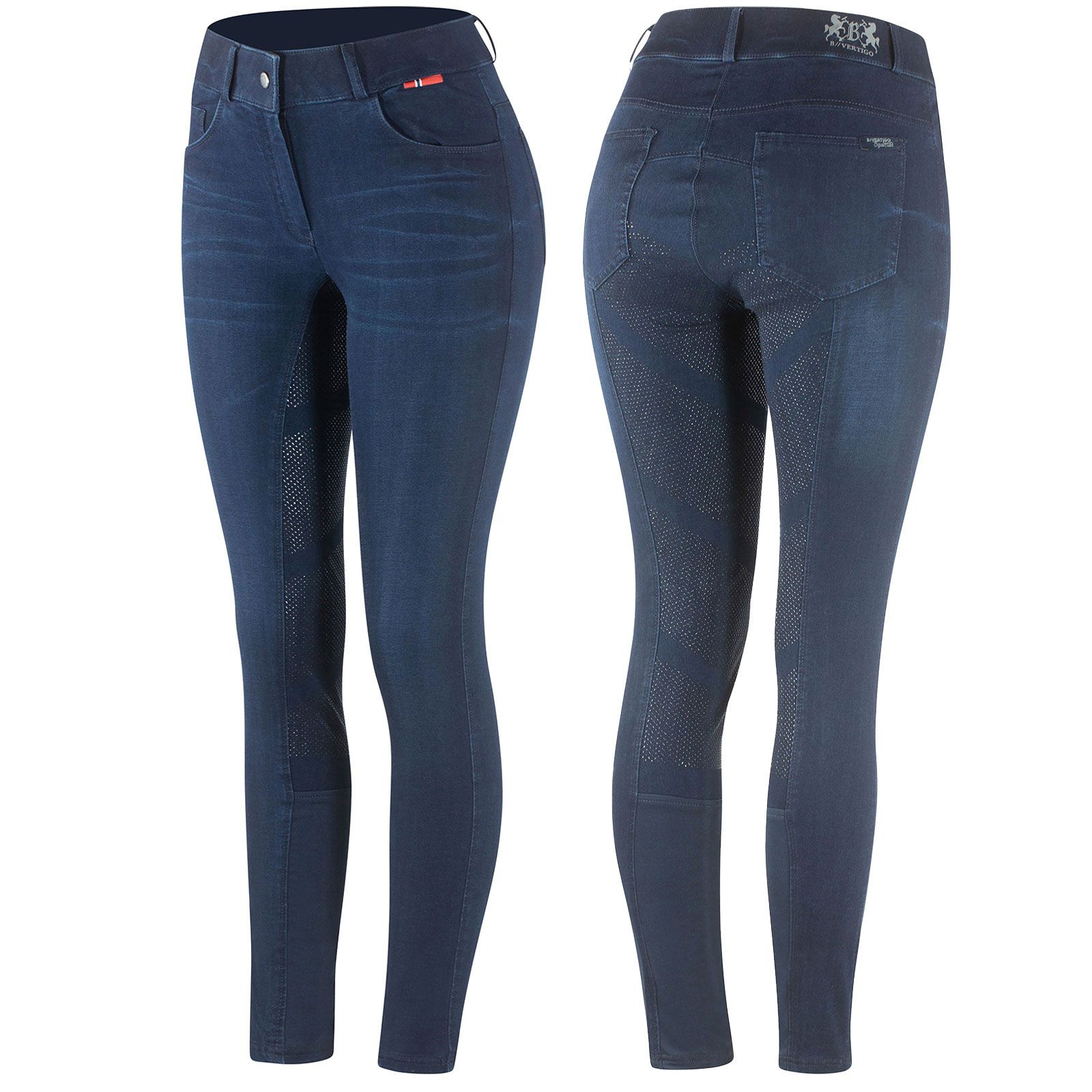 B Vertigo Elle Damen Reithose mit Vollbesatz  in Jeansoptik mit Silikon Grip