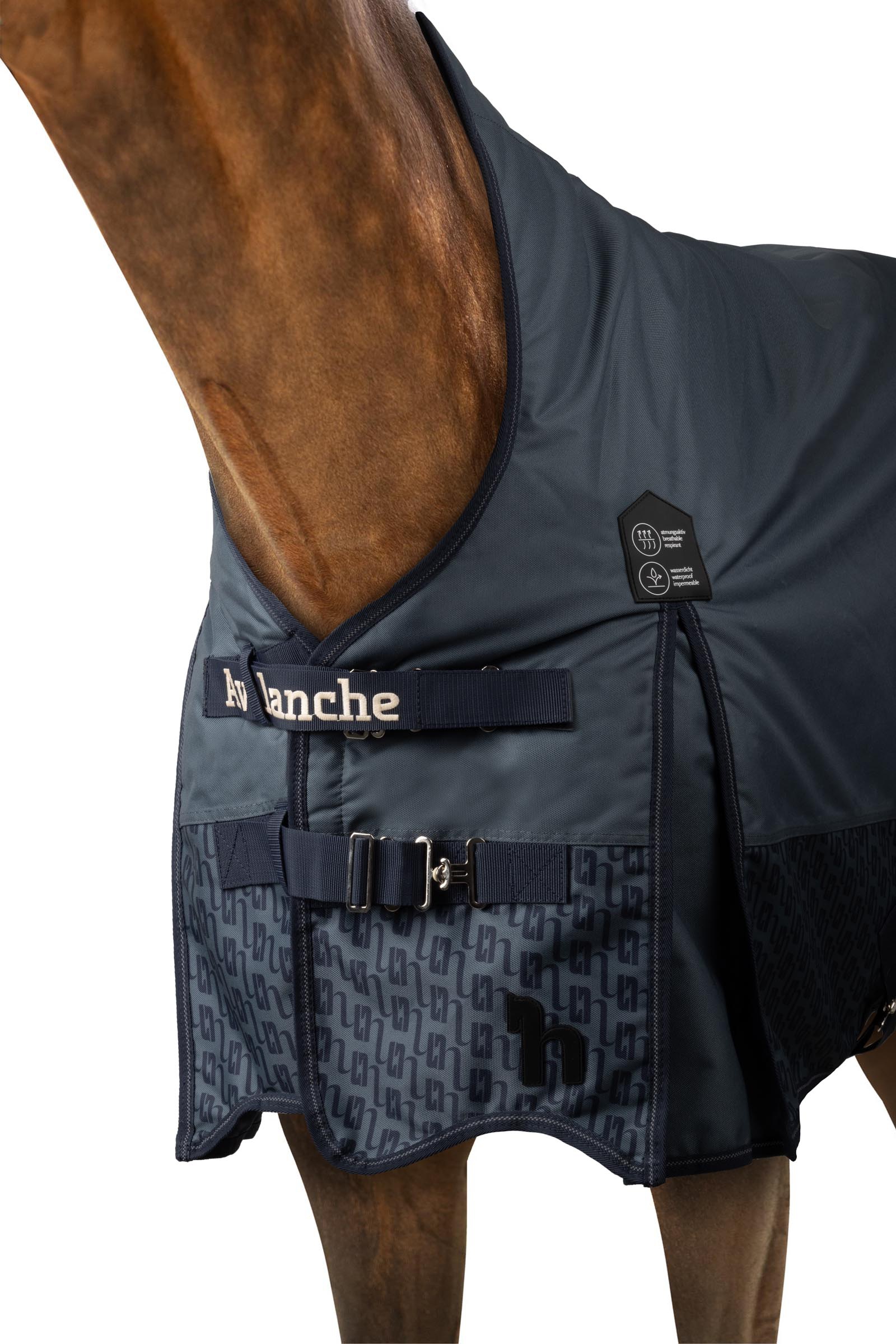 Horze Avalanche Regendecke mit hohem Hals, 150g