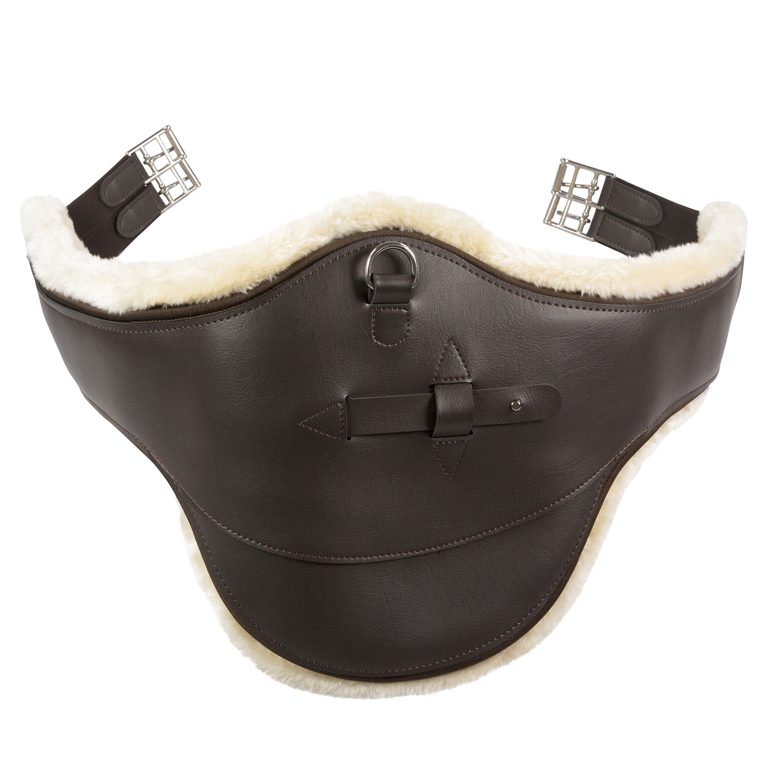 Dunkelbraun Horze Atlanta Stollenschutz-Sattelgurt mit Fleecefutter