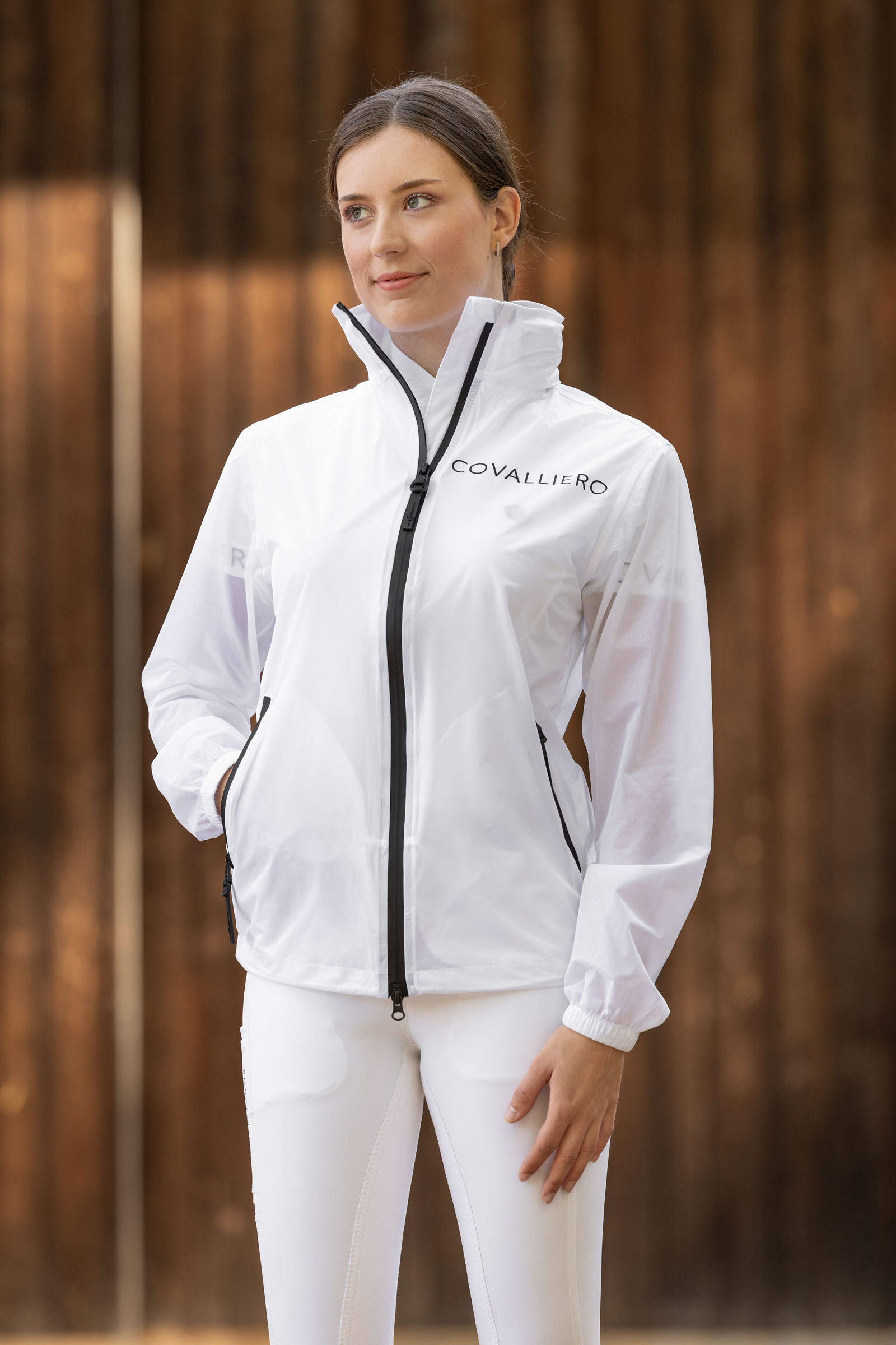Covalliero ClearView Damen Halbtransparente Regenjacke SS25
