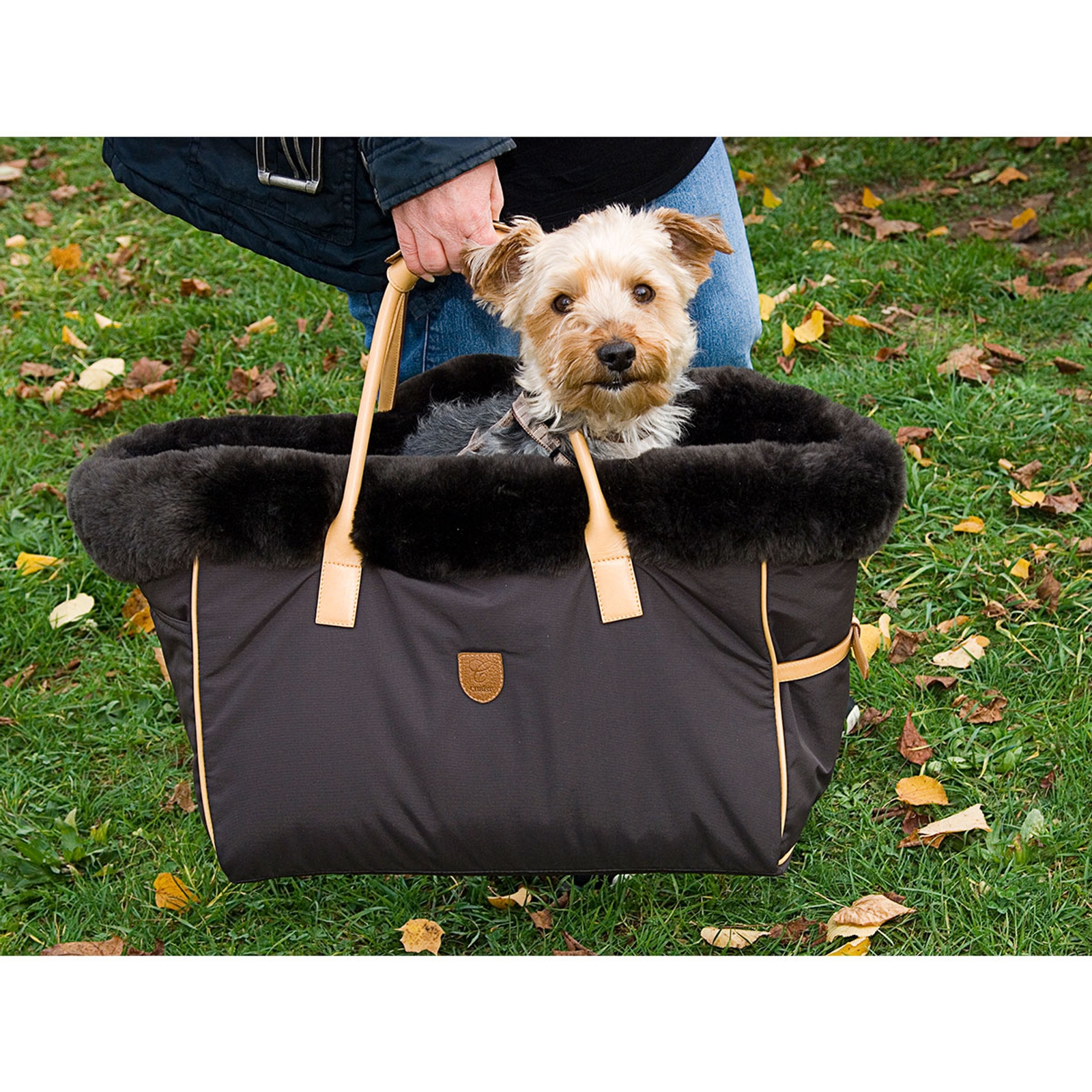 Christ Hundetasche Bailey mit echtem Lammfell