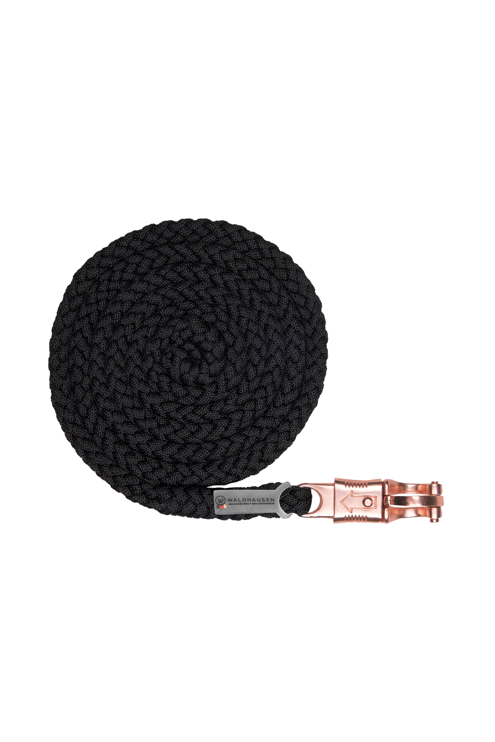 Black/Rose Gold Waldhausen Shine Anbindestrick Panikhaken