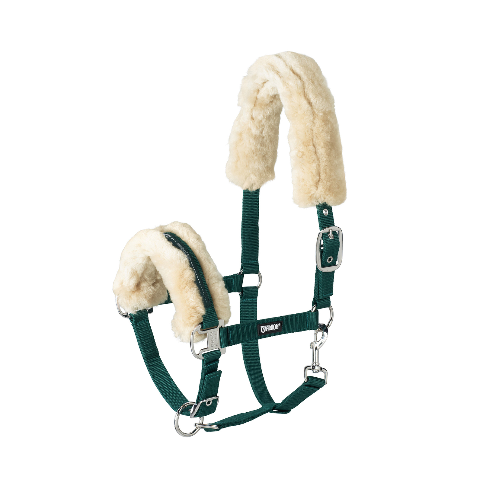 Forest Dark Green Eskadron Lammfell Halfter Dornschnalle