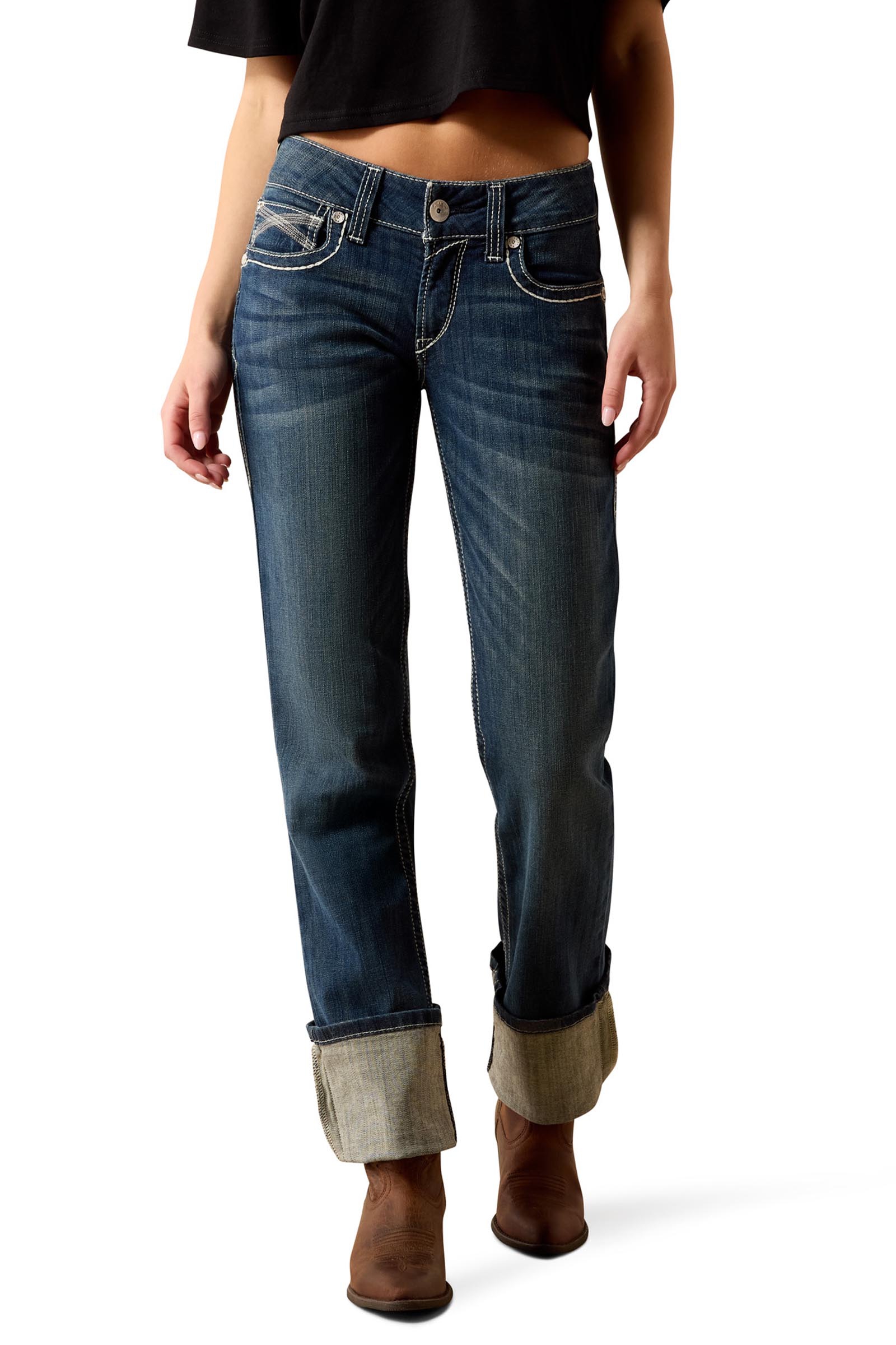 Ariat R.E.A.L. Mid Rise Stretch Ivy Damen Jeans mit geradem Bein
