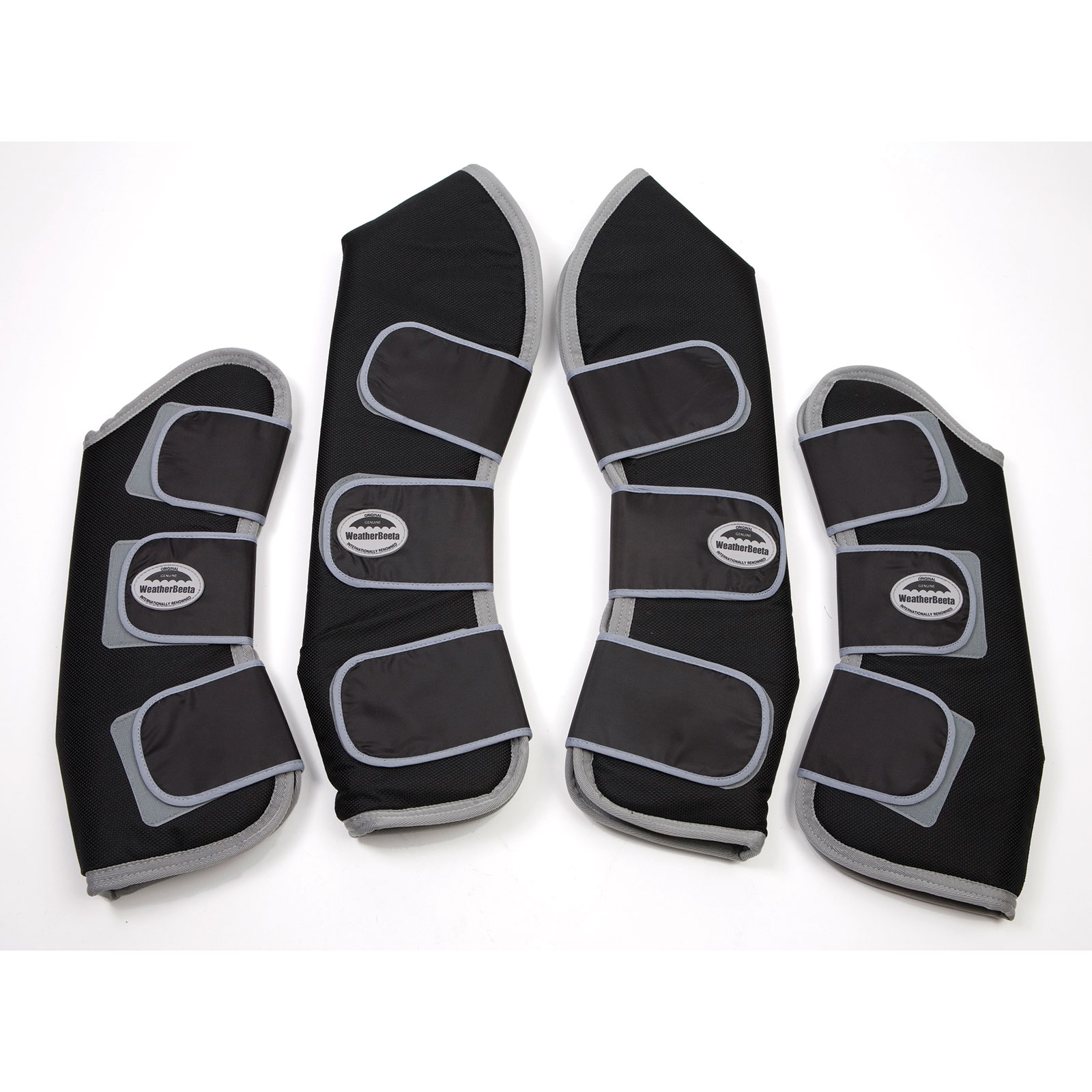 Black/Silver Weatherbeeta Wide Tab lange Transportgamaschen