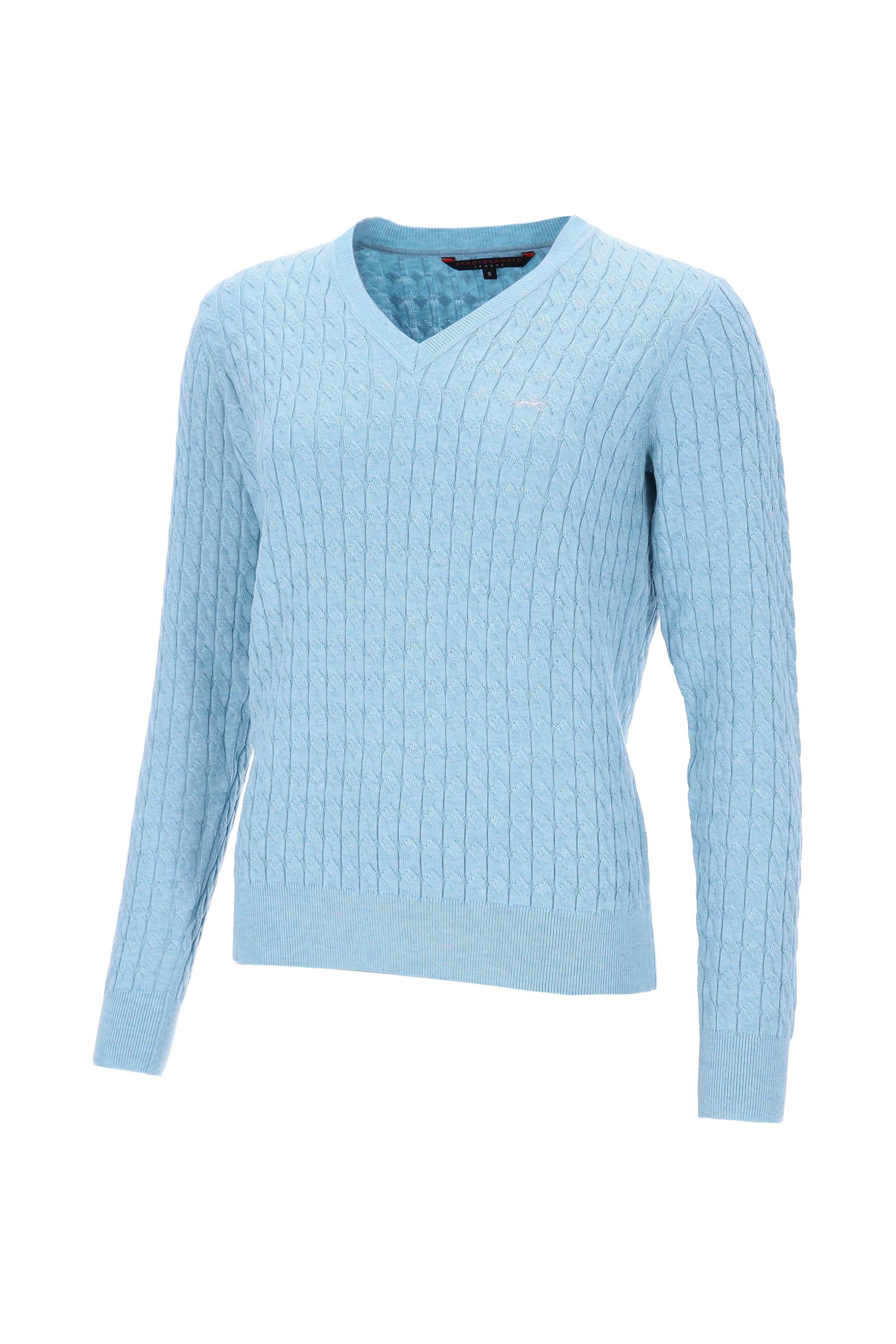 Milky Blue Schockem&ouml;hle Sports SPPam Style Women's Jumper with V-Neck