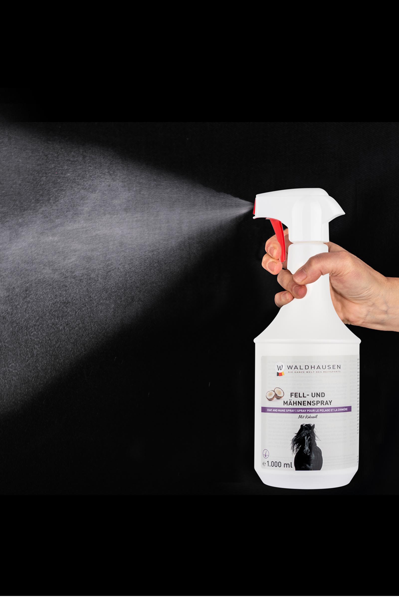 Waldhausen Fell & Mähnen Spray mit Kokosöl, 1 l