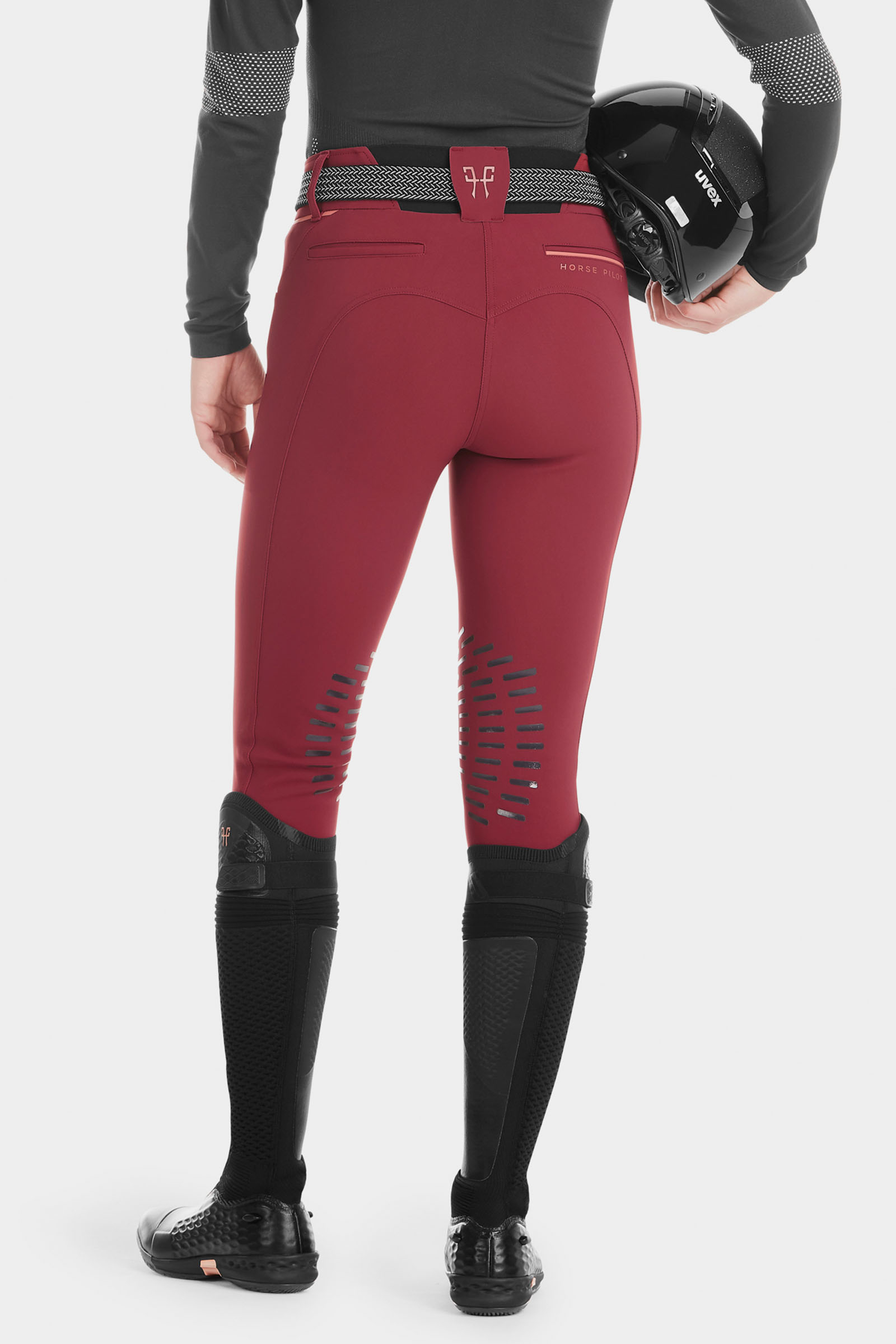 Dark Red Horse Pilot X-Design Damenreithose
