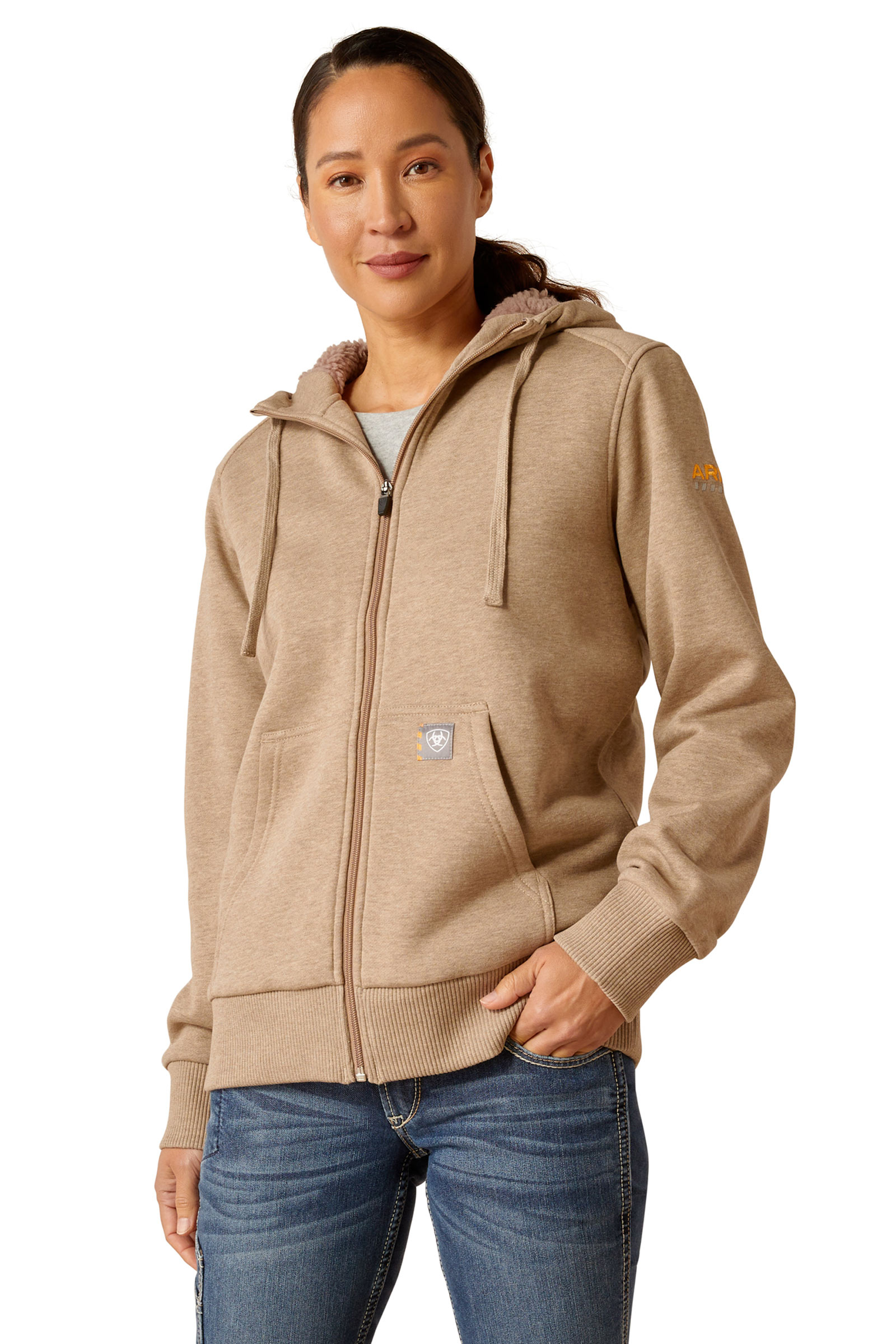 Ariat Rebar Damen Allwetter-Sherpa-Hoodie mit Rei&szlig;verschluss