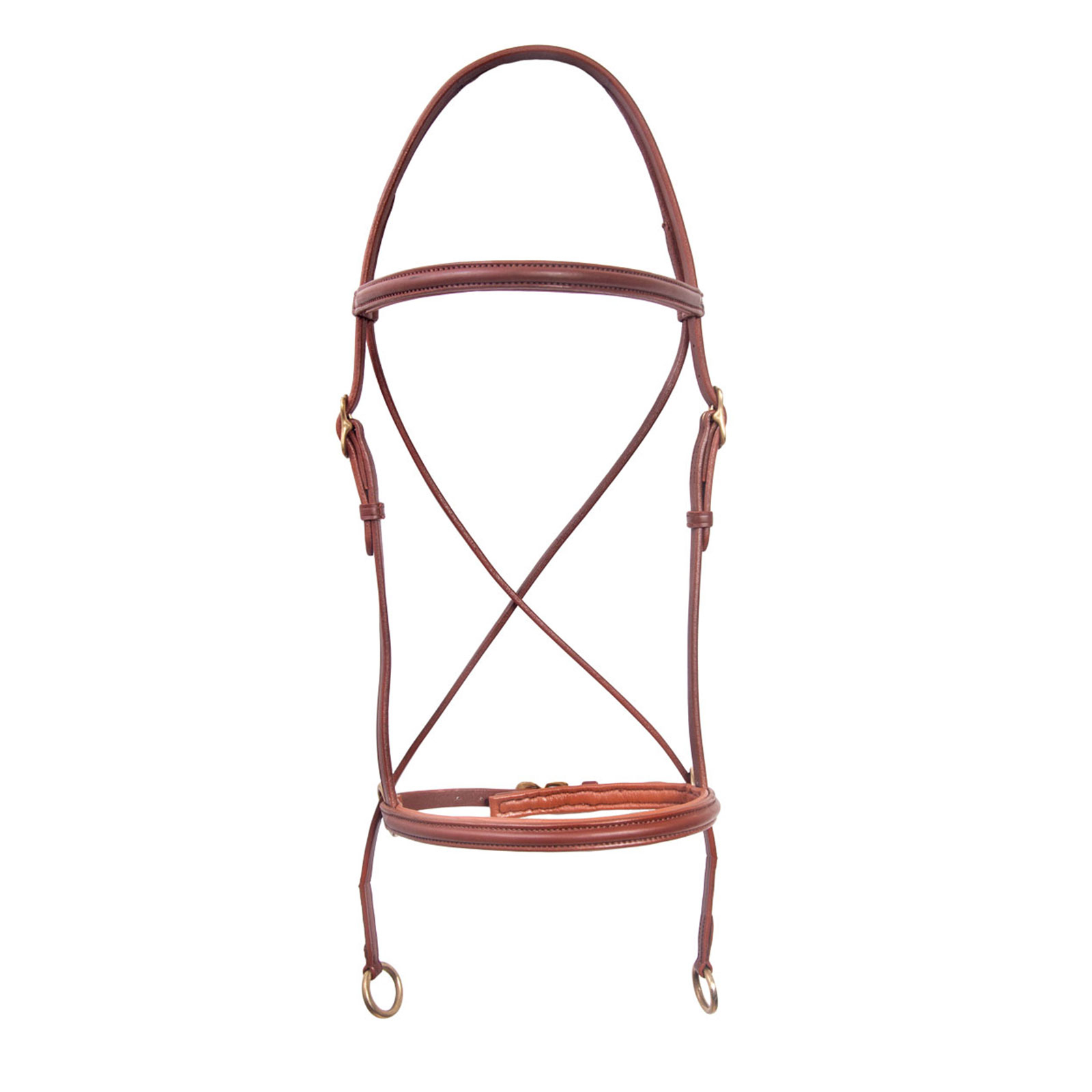 Karlslund gebissloser Zaum, Braun/Messing